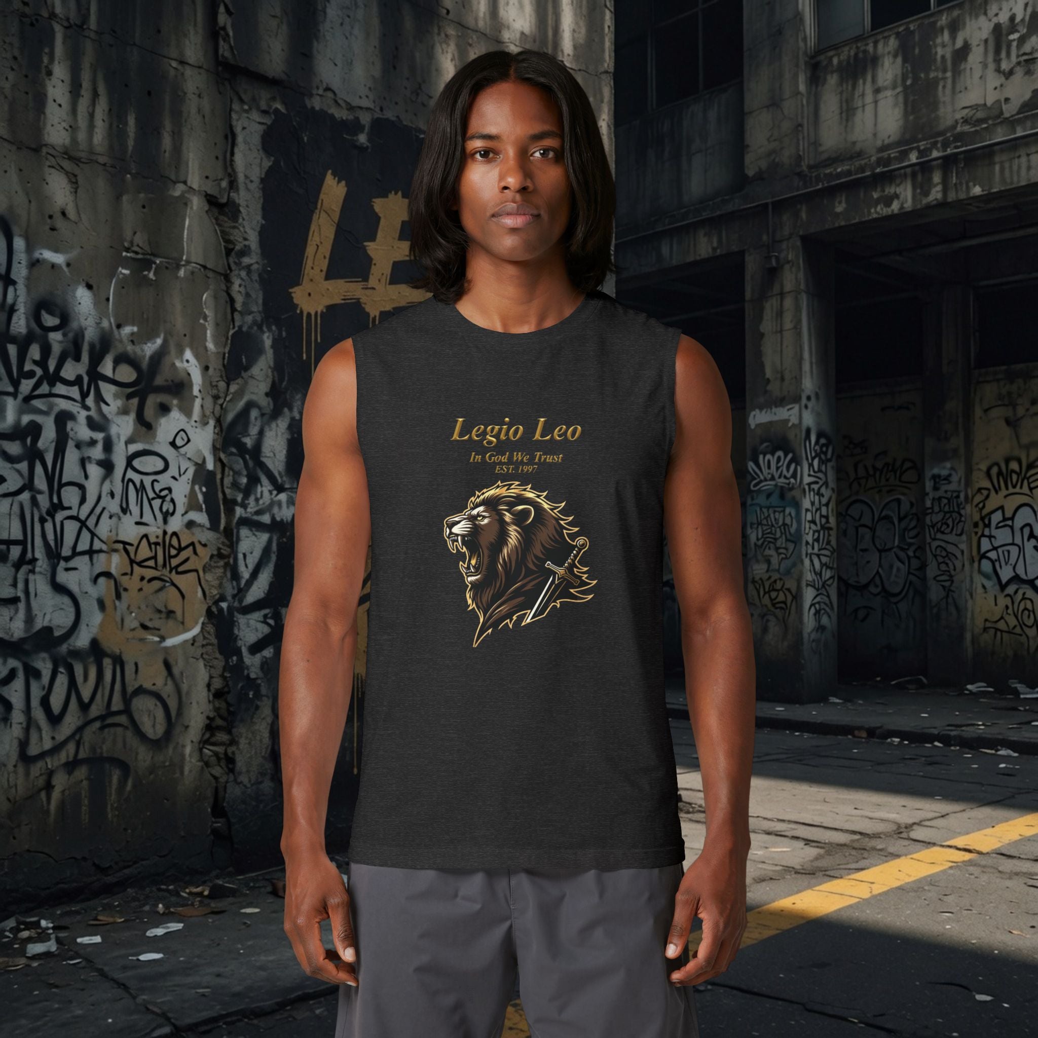 Legio Leo Roaring Lion Muscle Tank — Bold Warrior Lion Athletic Tank Top