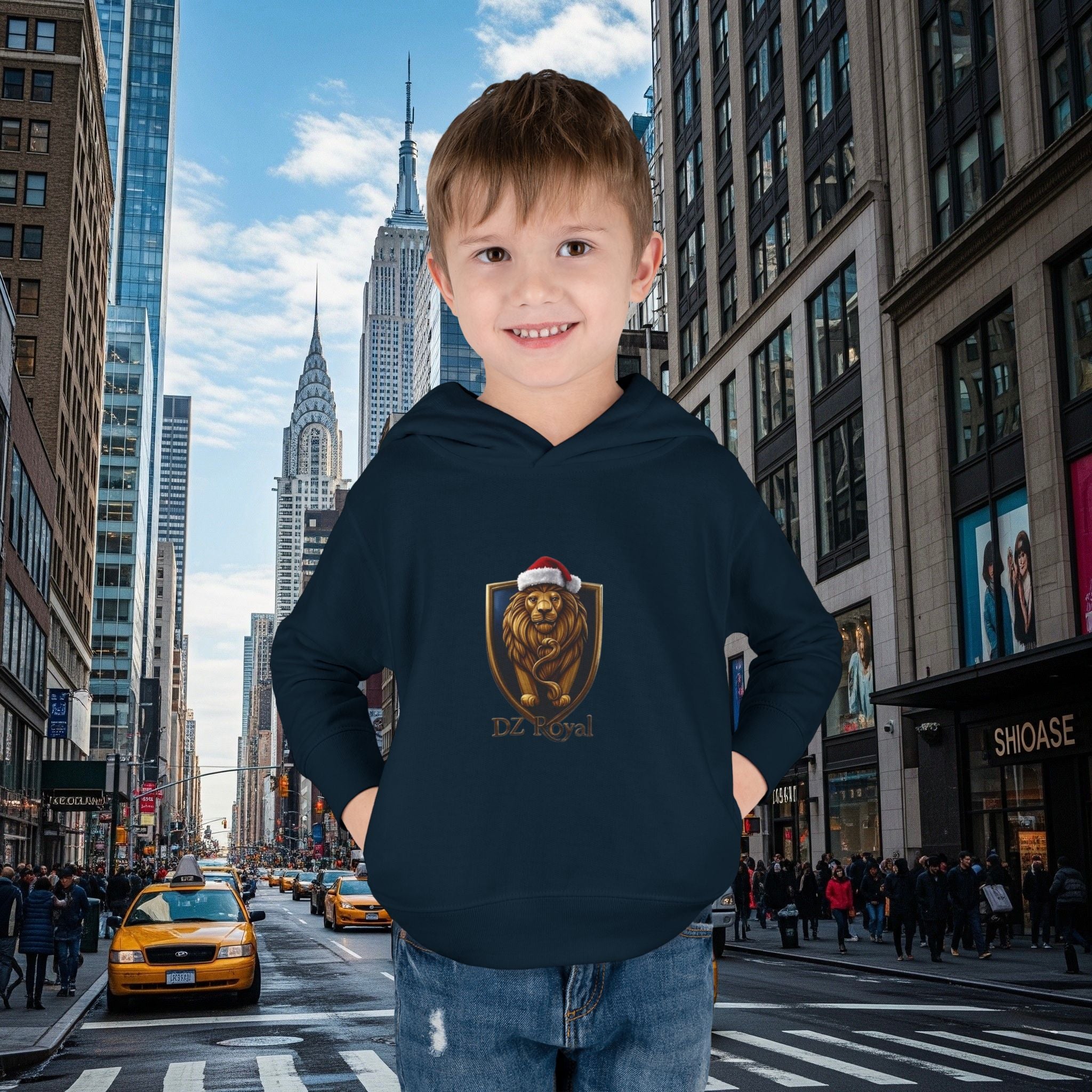 DZ Royal Christmas Toddler Pullover Fleece Hoodie (Grown Lion)