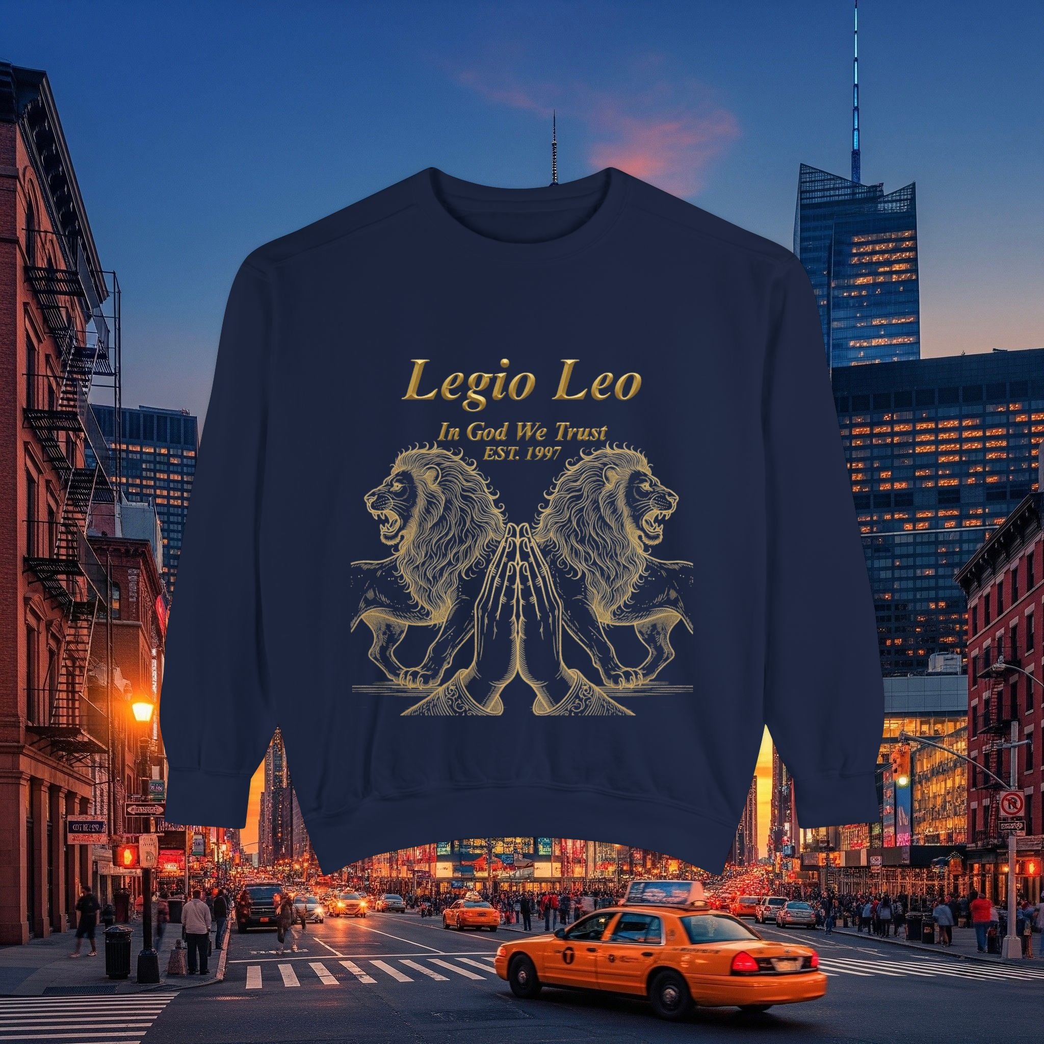 Legio Leo Sweatshirt – Minimal Gold Script Battle Ready Lions Crewneck