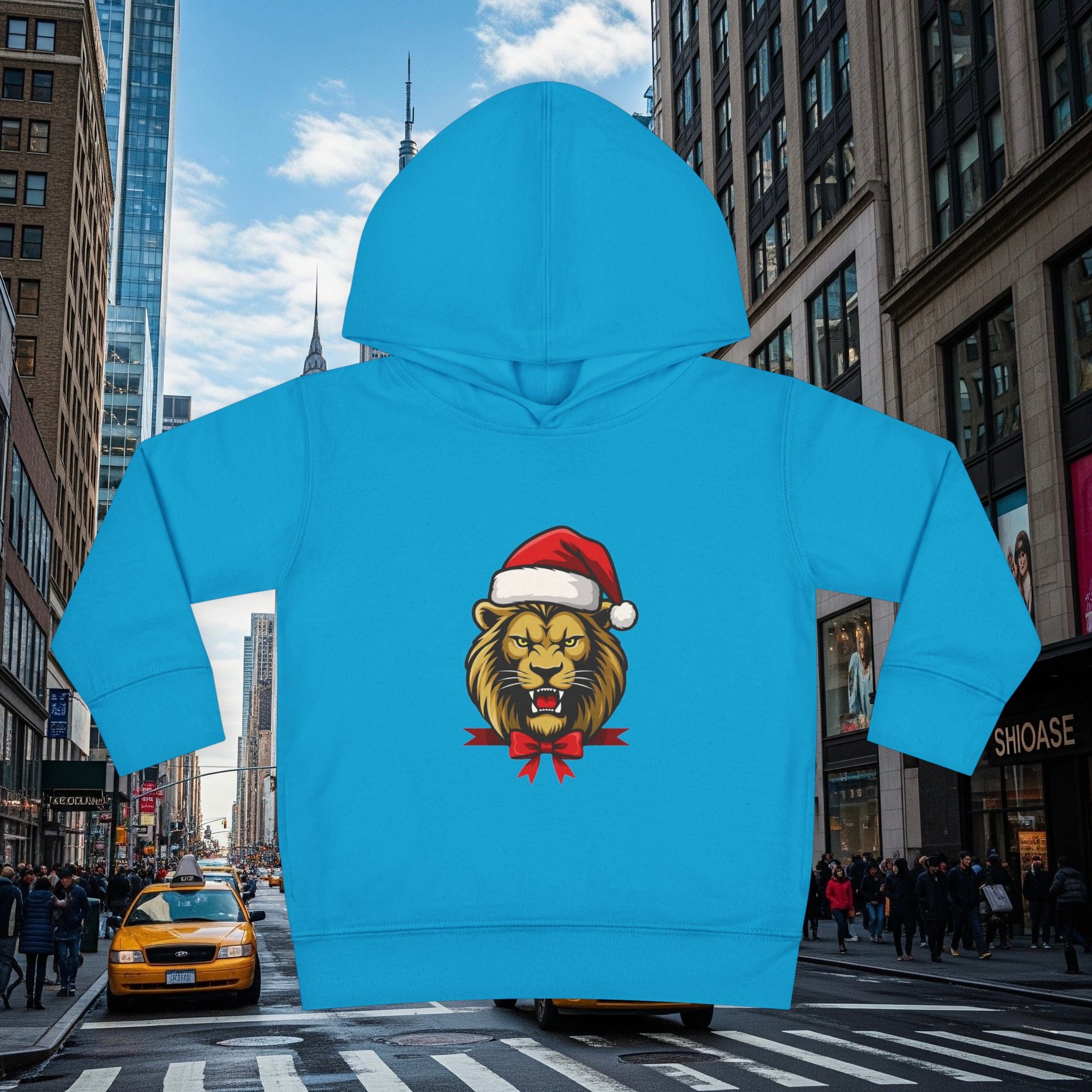 Christmas Legio Leo’s Toddler Pullover Fleece Hoodie (Grown Lion)