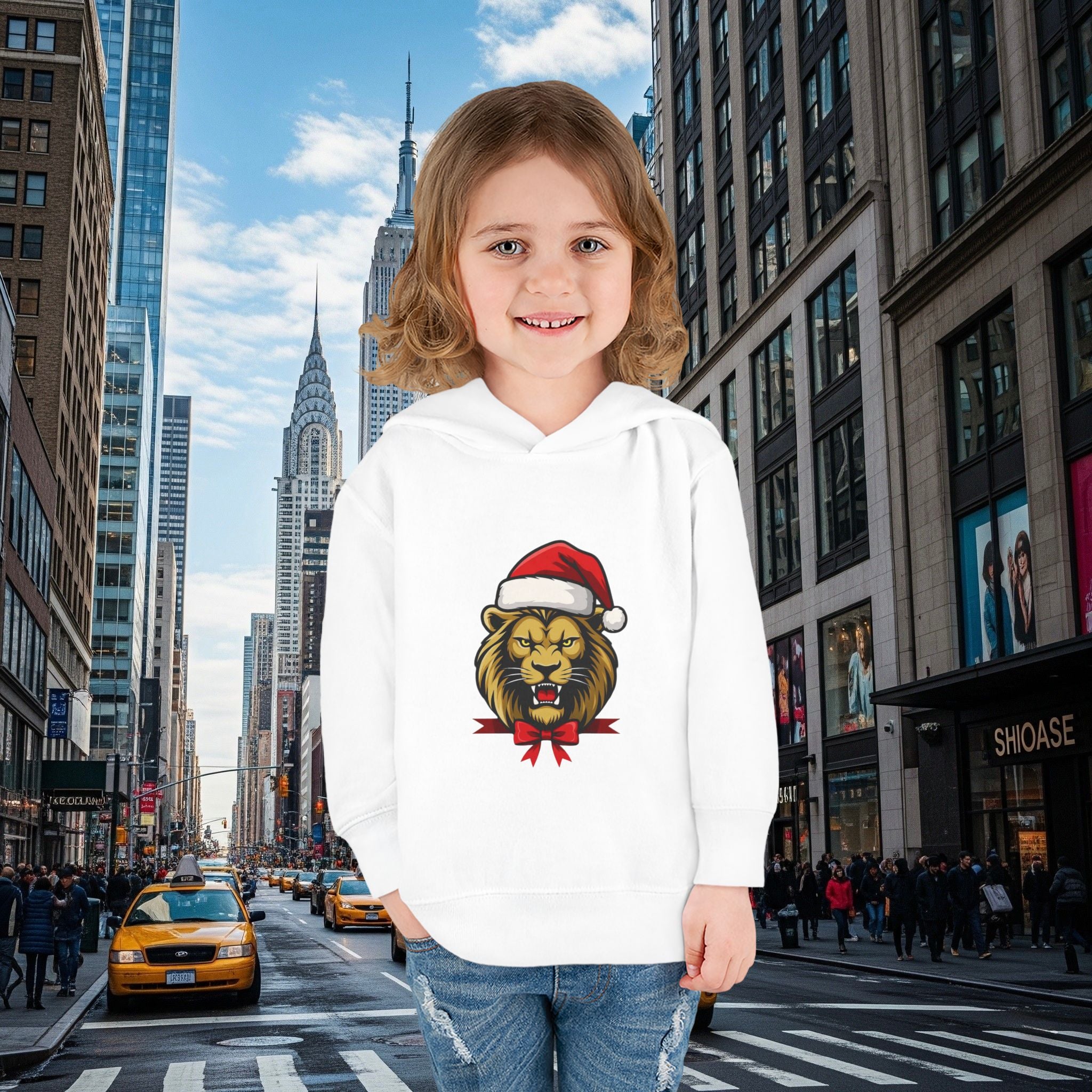 Christmas Legio Leo’s Toddler Pullover Fleece Hoodie (Grown Lion)