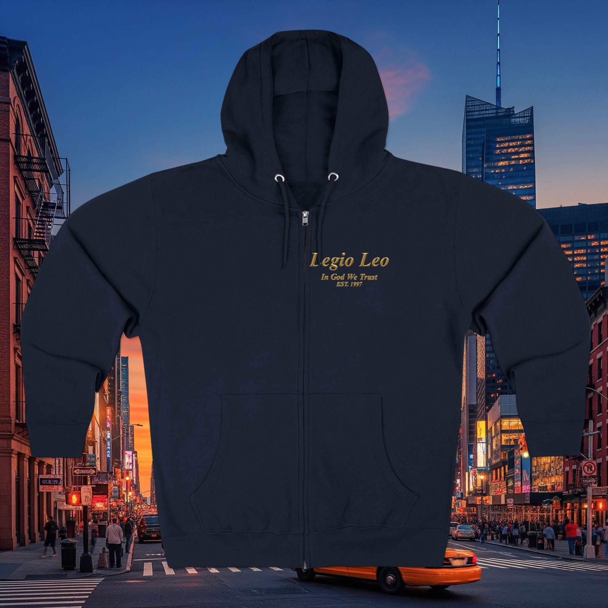 Zip Hoodie — "Legio Leo" Classic Small Chest Logo Zip-Up