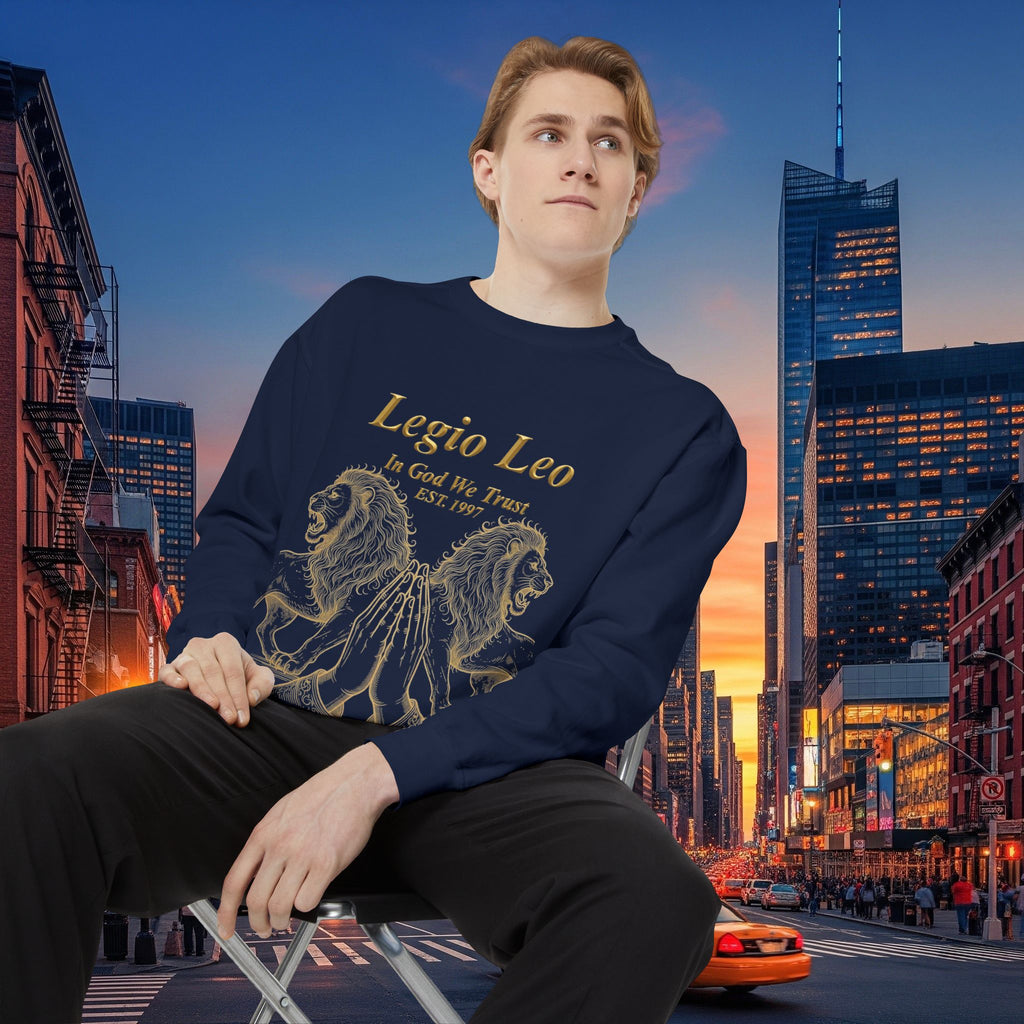 Legio Leo Sweatshirt – Minimal Gold Script Battle Ready Lions Crewneck