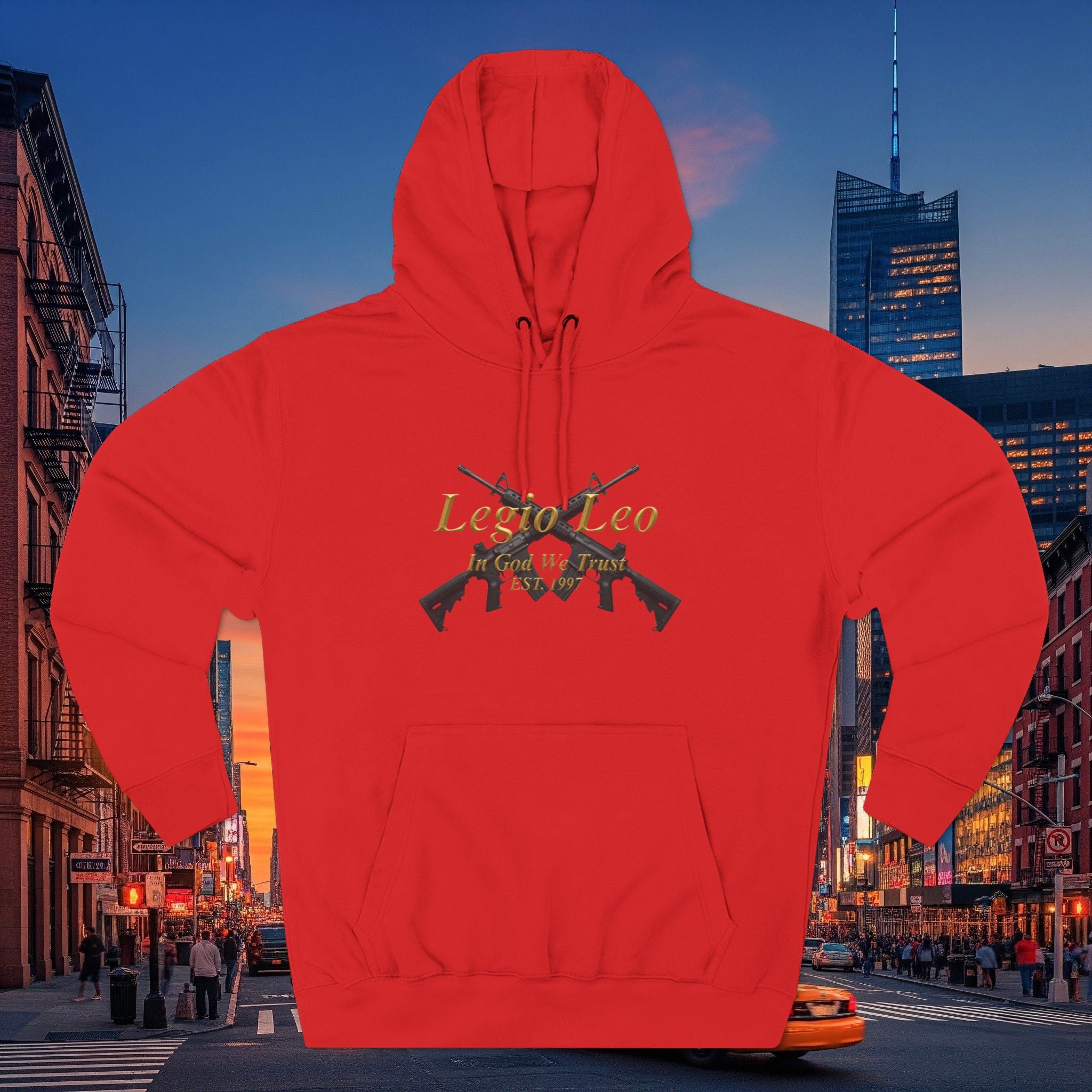 Legio Leo Warrior Fleece Hoodie – Minimal Gold Script Pullover