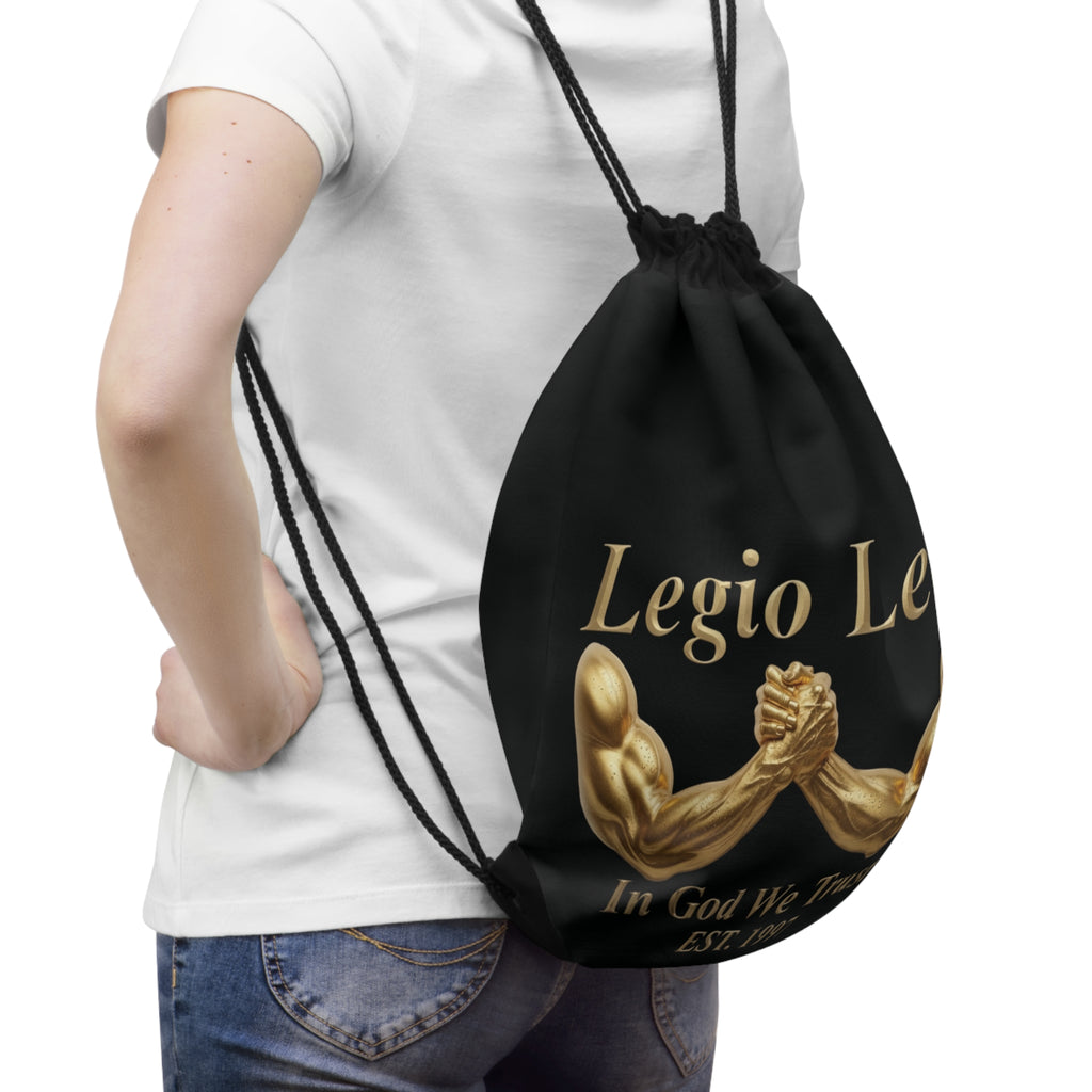 Legio Leo Drawstring Bag — Show of Strength Emblem, 'In God We Trust' Gym Sack