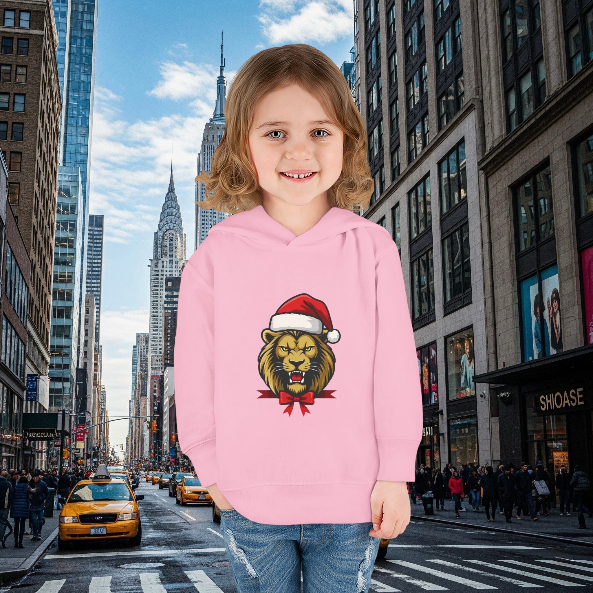 Christmas Legio Leo’s Toddler Pullover Fleece Hoodie (Grown Lion)