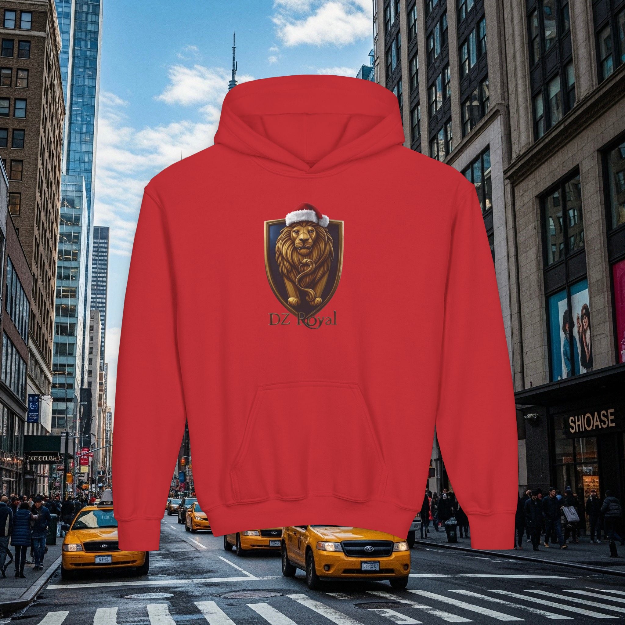 DZ Royal’s Christmas Youth Hoodie (Grown Lion)