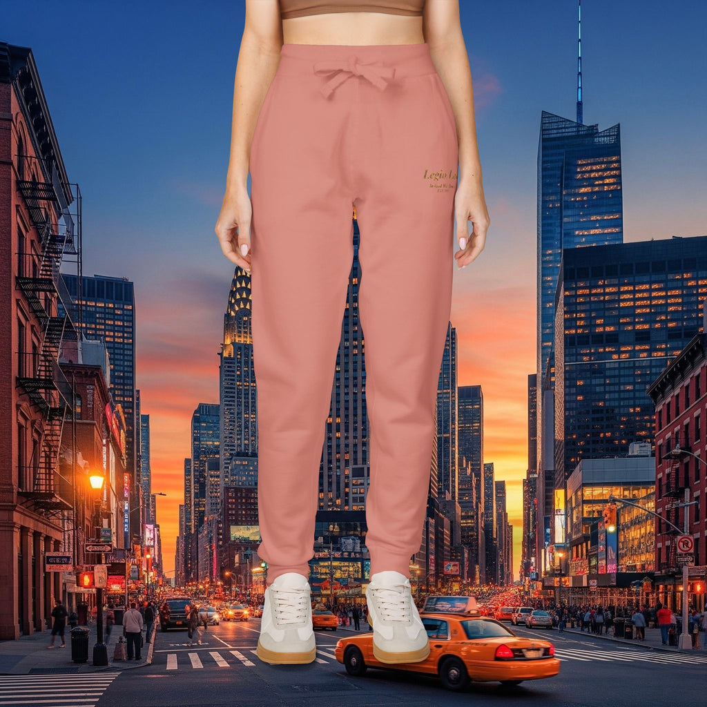 Legio Leo Sweatpants — In God We Trust Embroidery Design Cozy Fleece Joggers