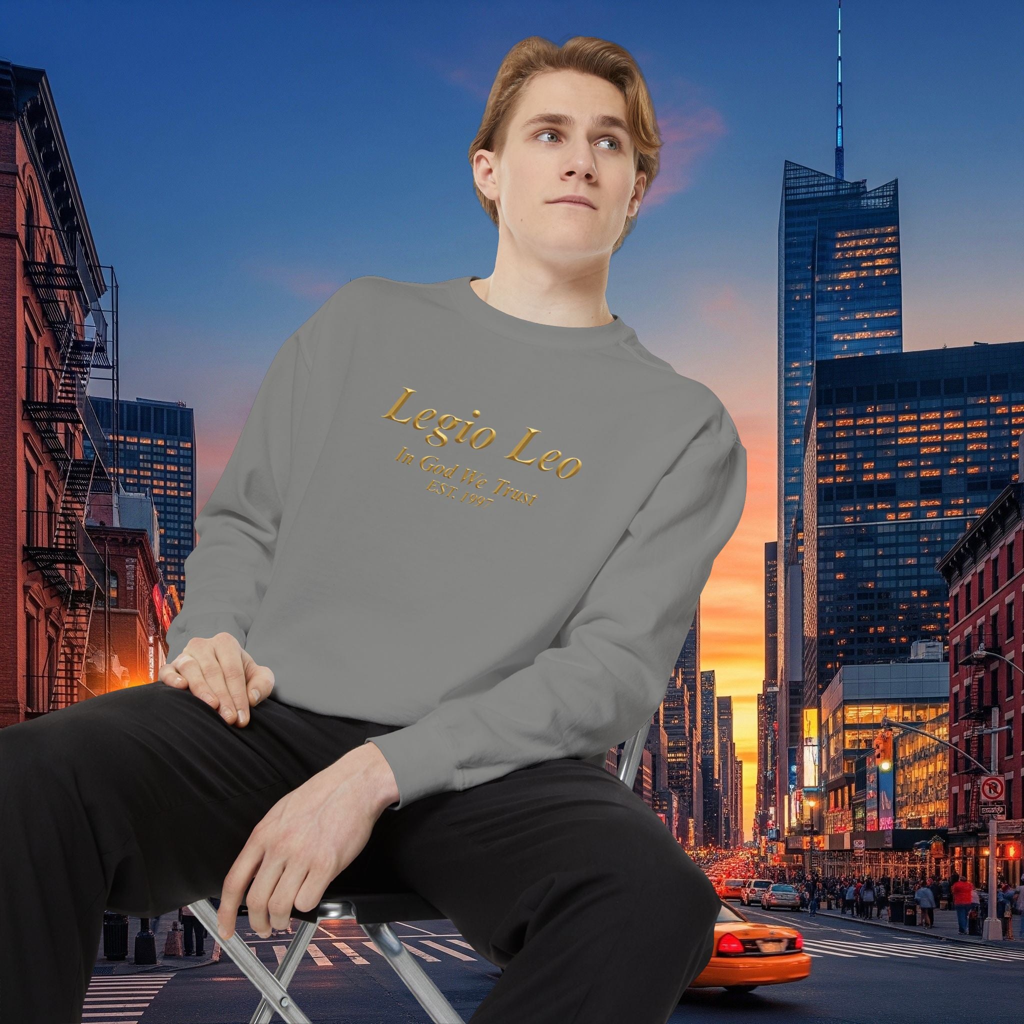 Legio Leo Sweatshirt – Minimal Gold Script Brothers 4 Life  Crewneck