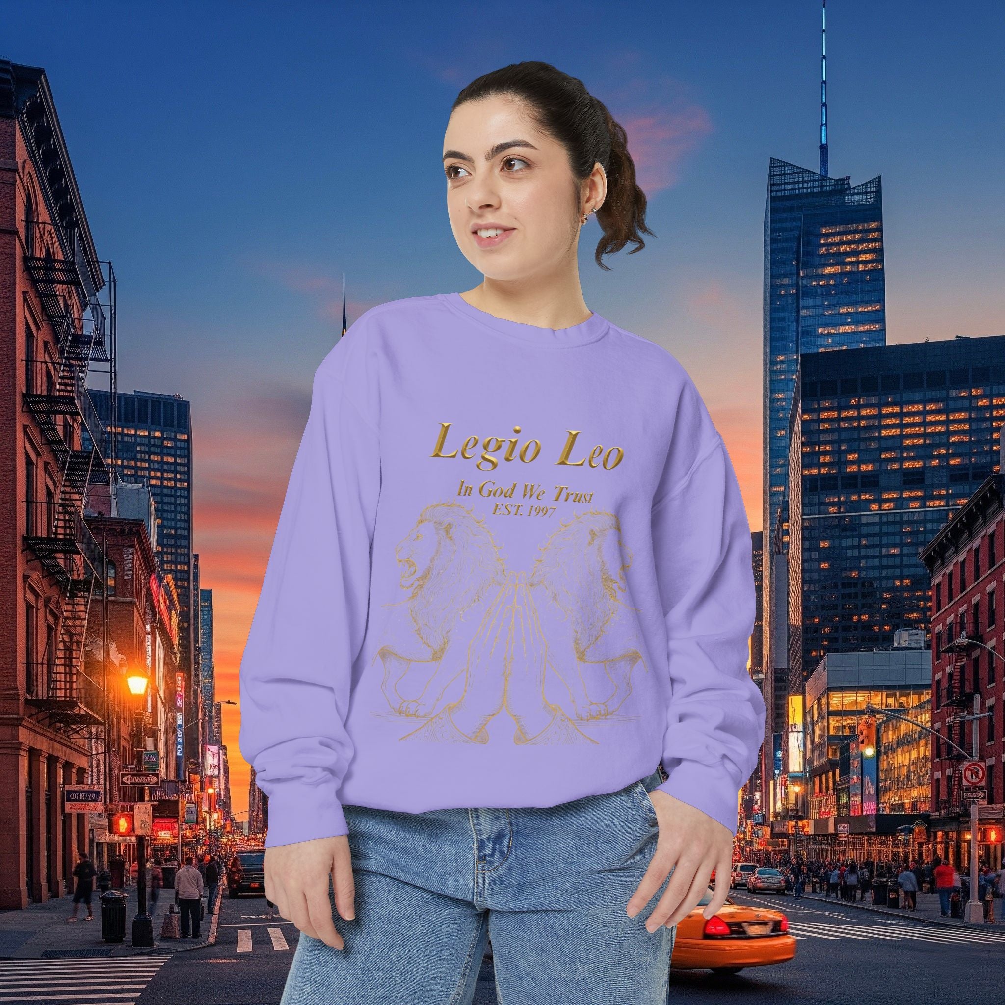 Legio Leo Sweatshirt – Minimal Gold Script Battle Ready Lions Crewneck