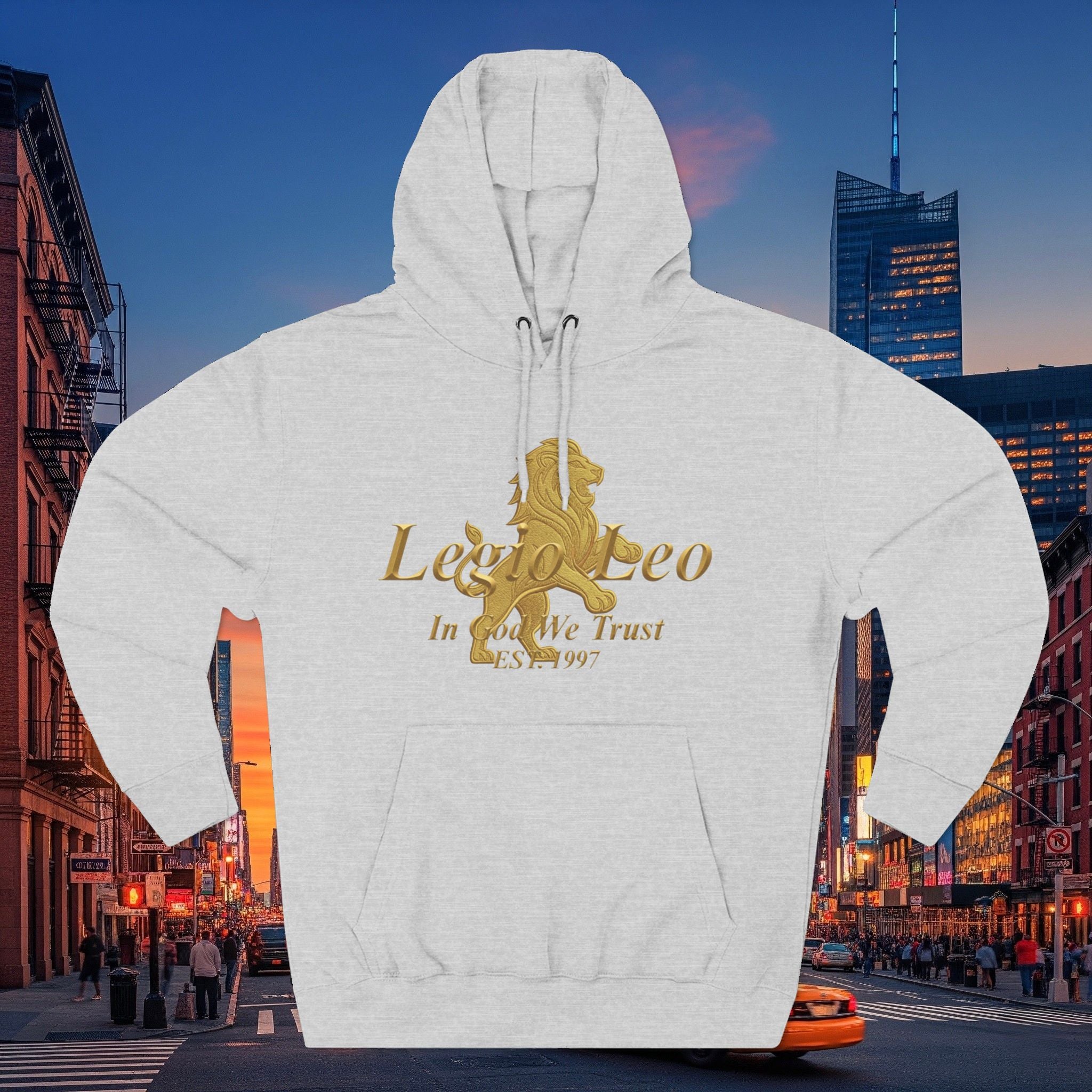 Legio Leo Golden Edition Fleece Hoodie – Minimal Gold Script Pullover