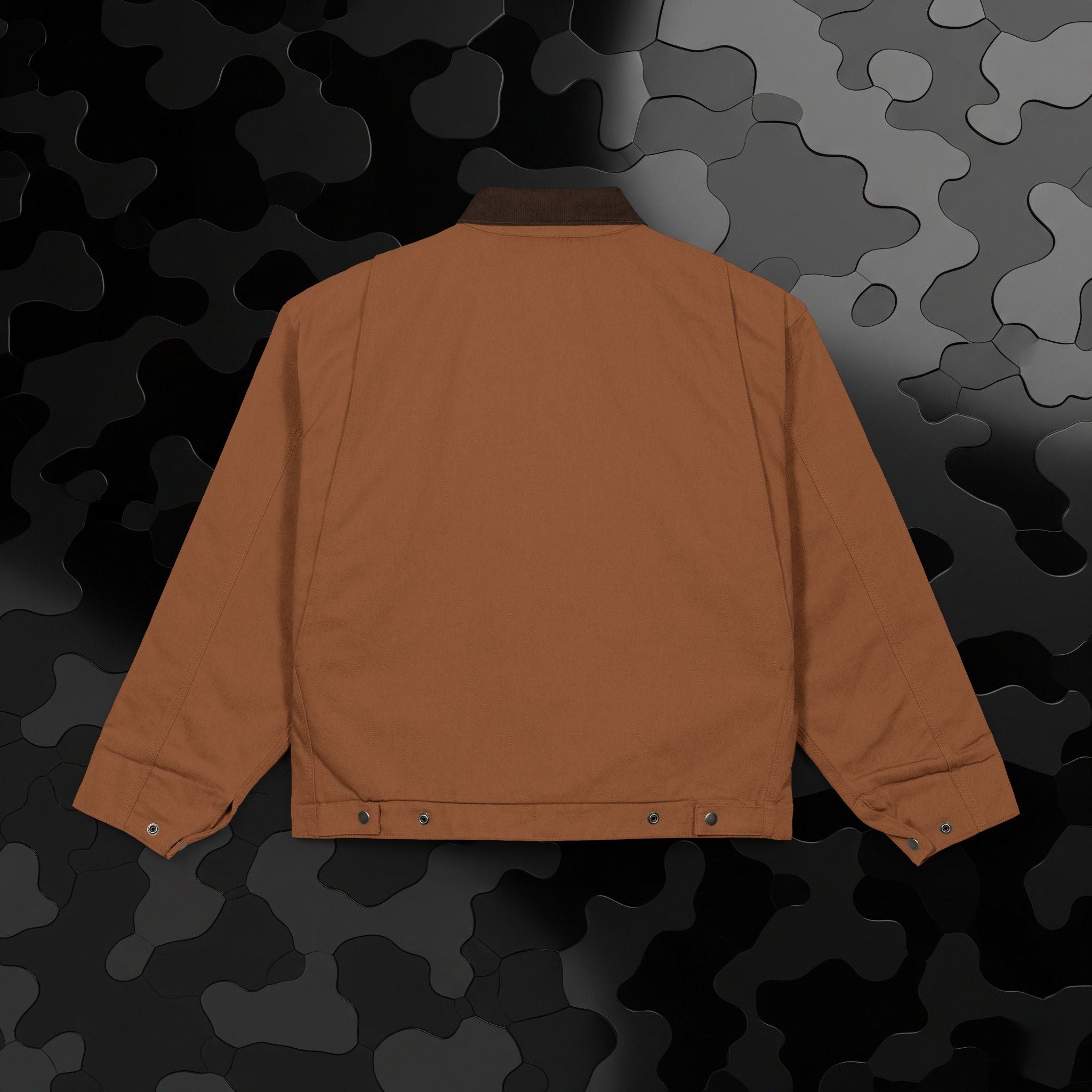 Legio Leo Duck Cloth Work Jacket — Durable Black Canvas Utility Coat | In God We Trust Embroidery