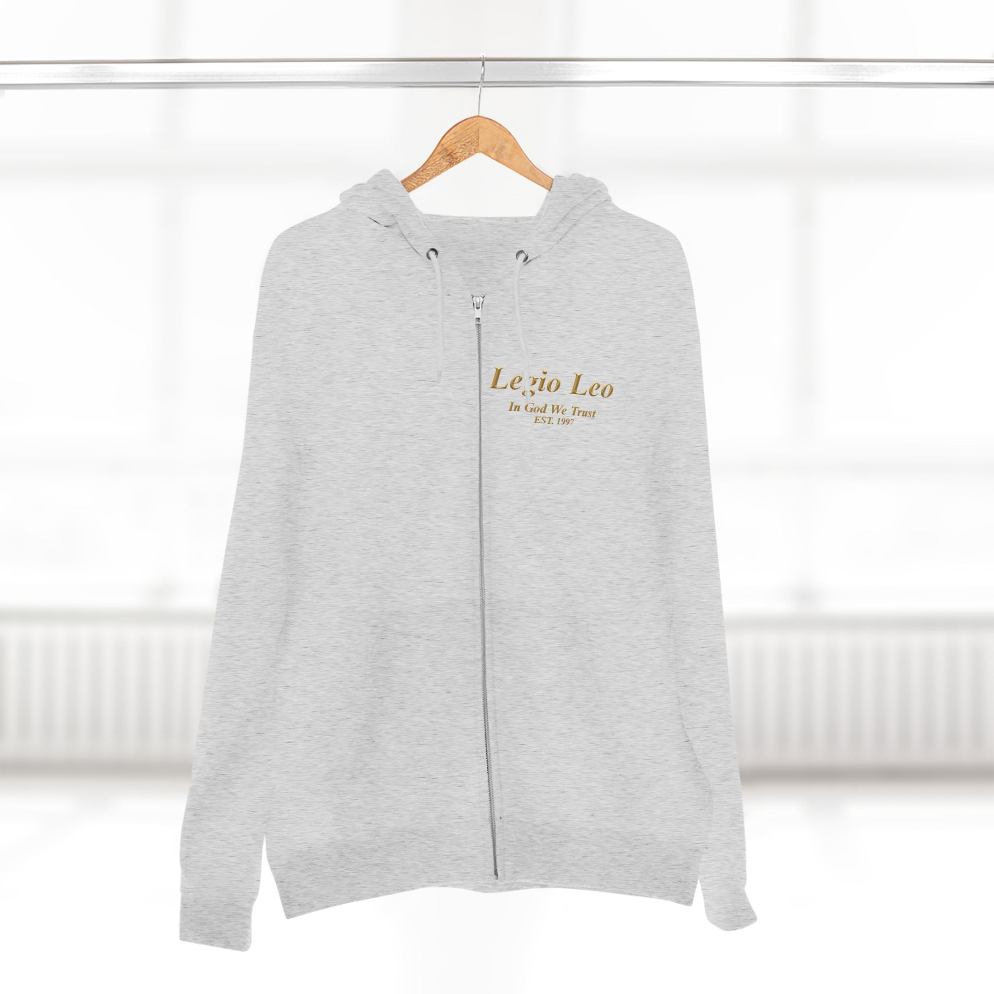 Zip Hoodie — "Legio Leo" Classic Small Chest Logo Zip-Up