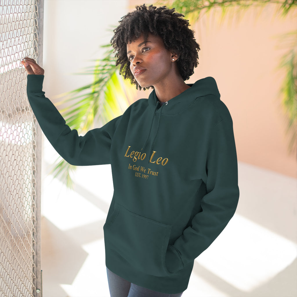 Legio Leo Fleece Hoodie – Minimal Gold Script Pullover