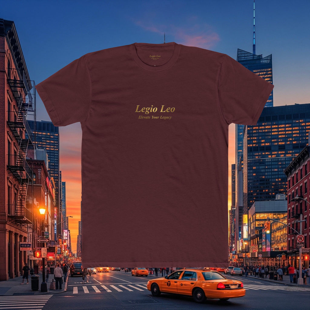 Legio Leo Vintage Script Tee — Classic Minimalist Crew Neck T‑Shirt
