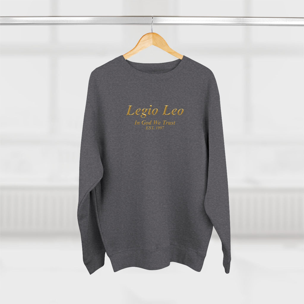 Legio Leo Crewneck Sweatshirt — 'In God We Trust' Minimalist Logo Sweatshirt