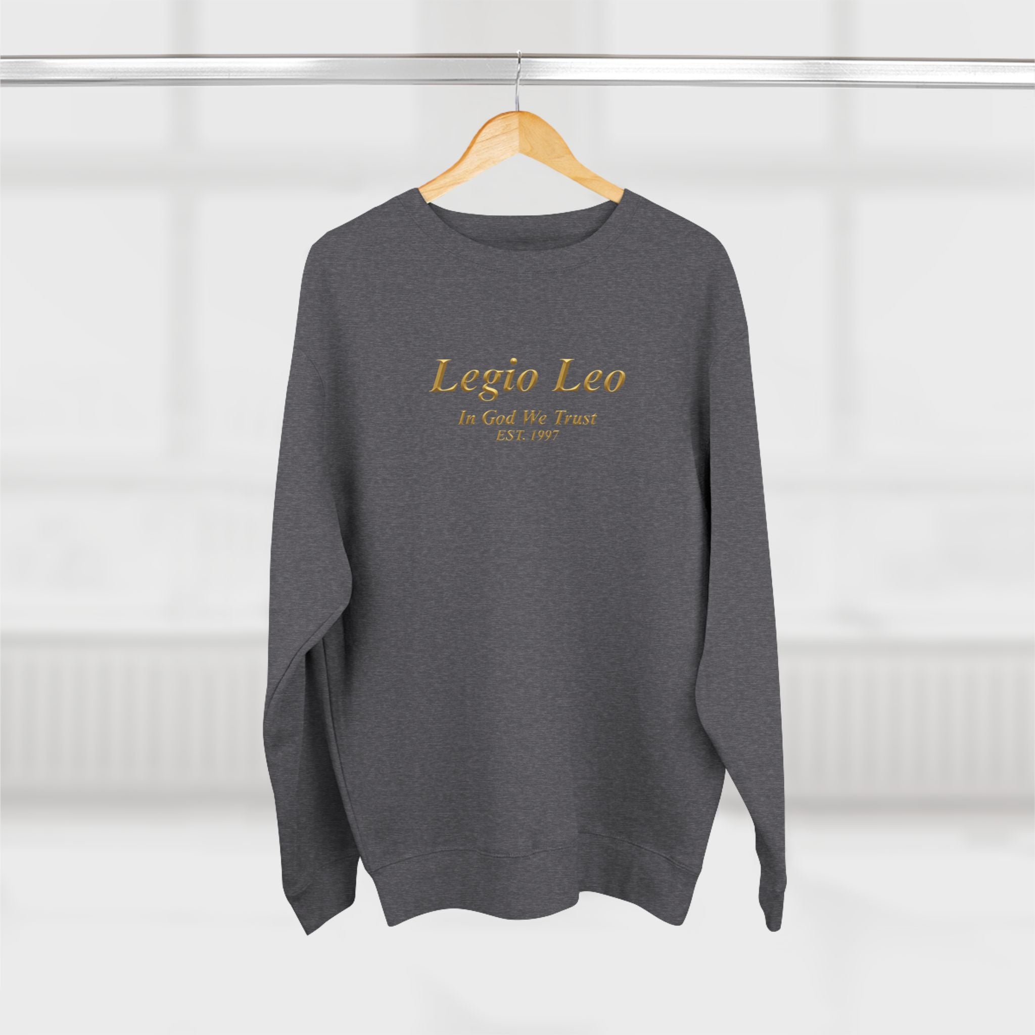 Legio Leo Crewneck Sweatshirt — 'In God We Trust' Minimalist Logo Sweatshirt
