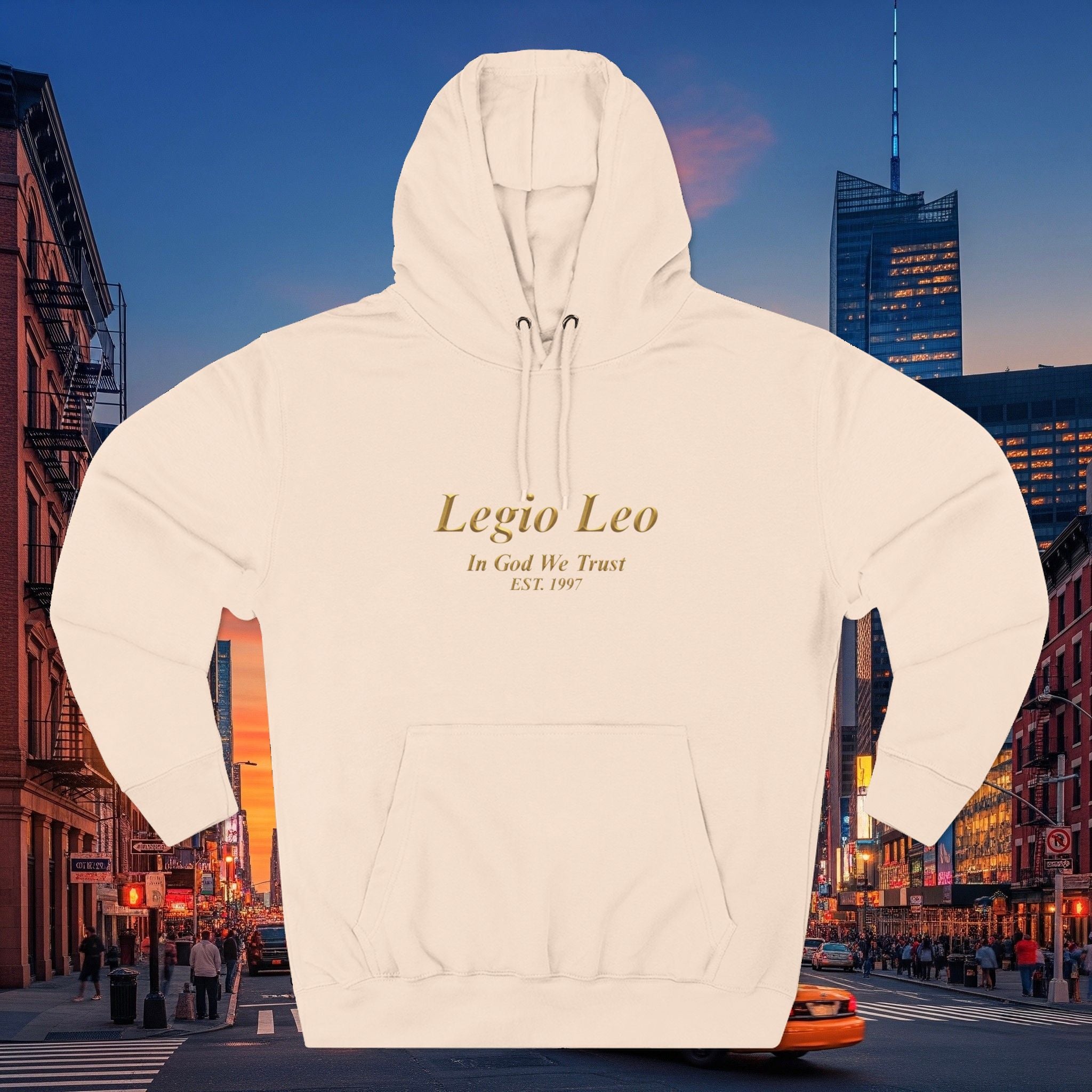 Legio Leo Fleece Hoodie – Minimal Gold Script Pullover