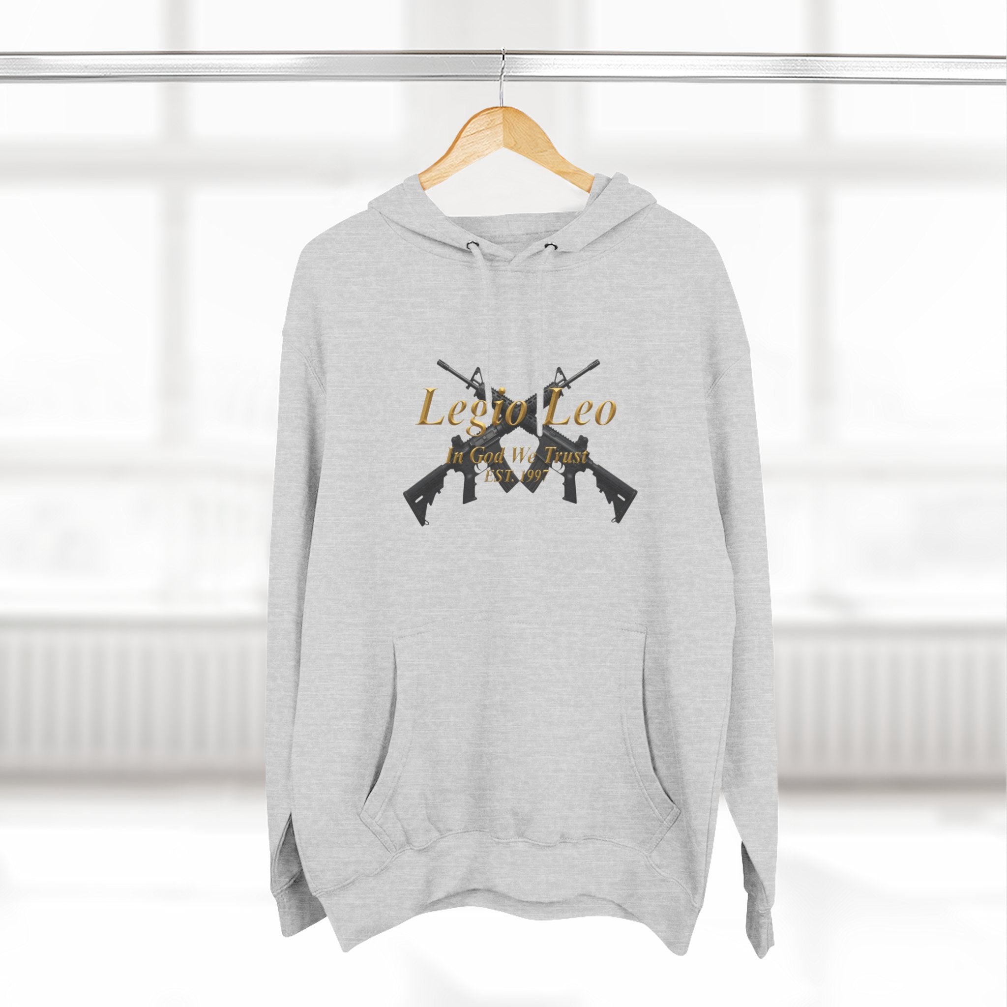 Legio Leo Warrior Fleece Hoodie – Minimal Gold Script Pullover
