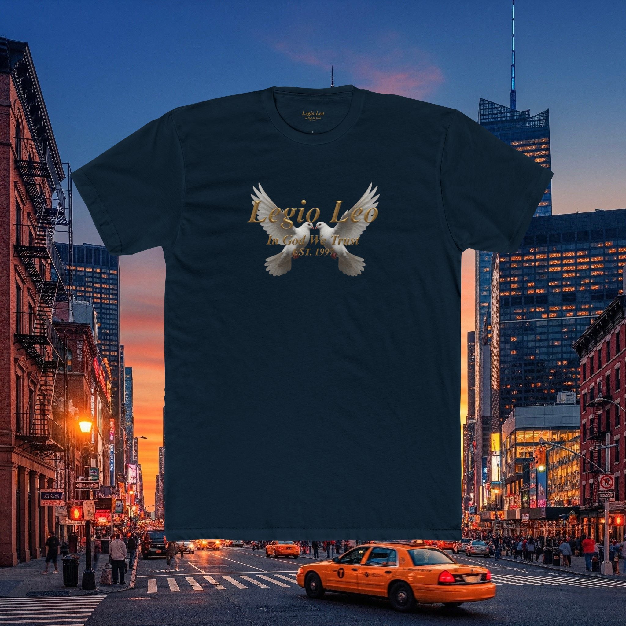 Crew Tee — 'Peaceful' Dove Graphic Cotton T‑Shirt
