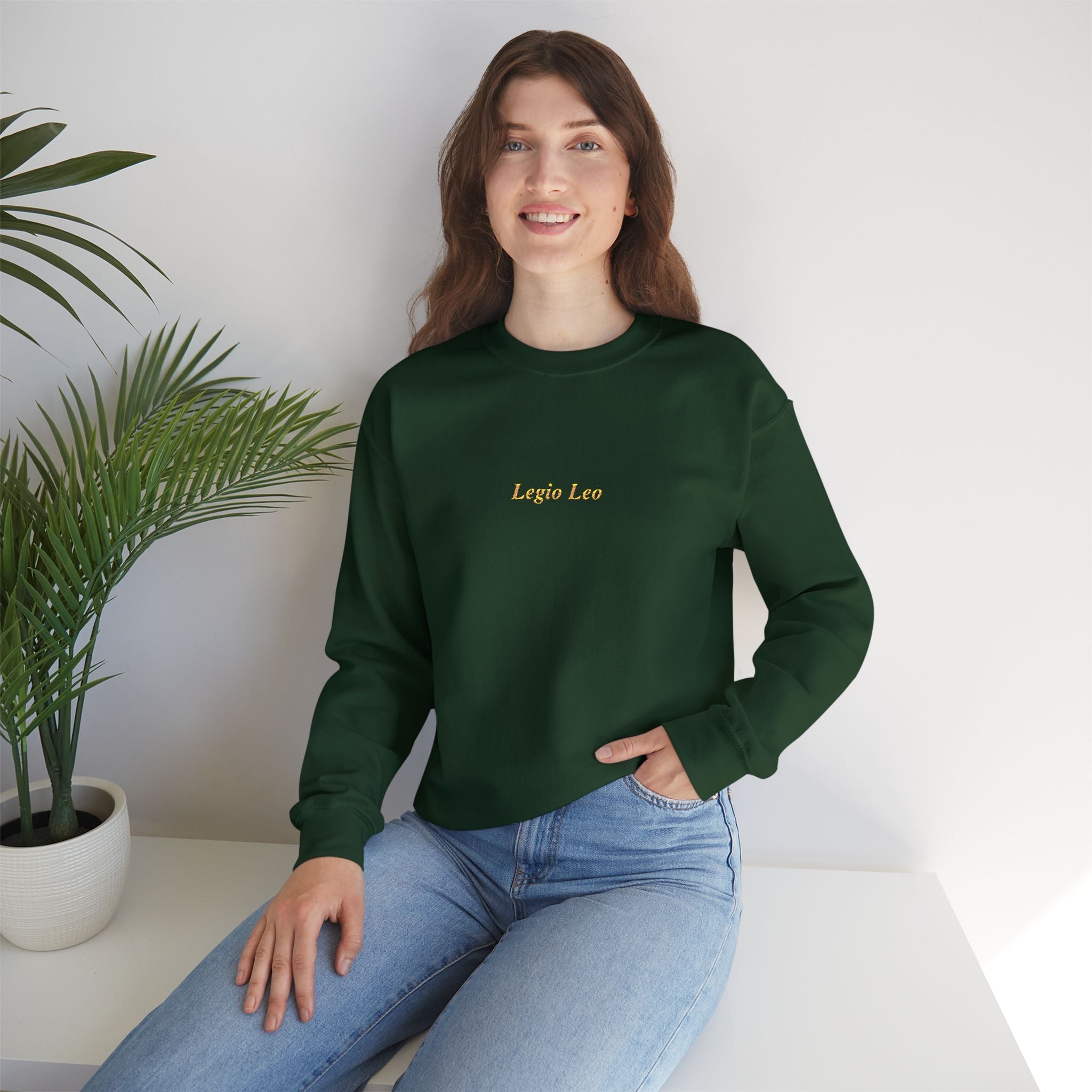 Legio Leo Crewneck Sweatshirt | Legio Leo Design Embroidered