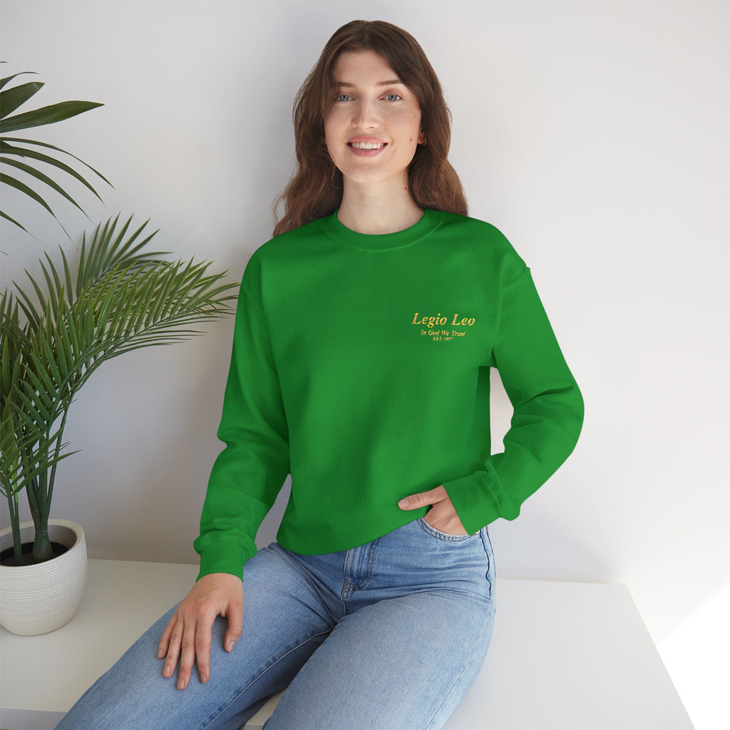 Legio Leo Crewneck Sweatshirt | In God We Trust Embroidery