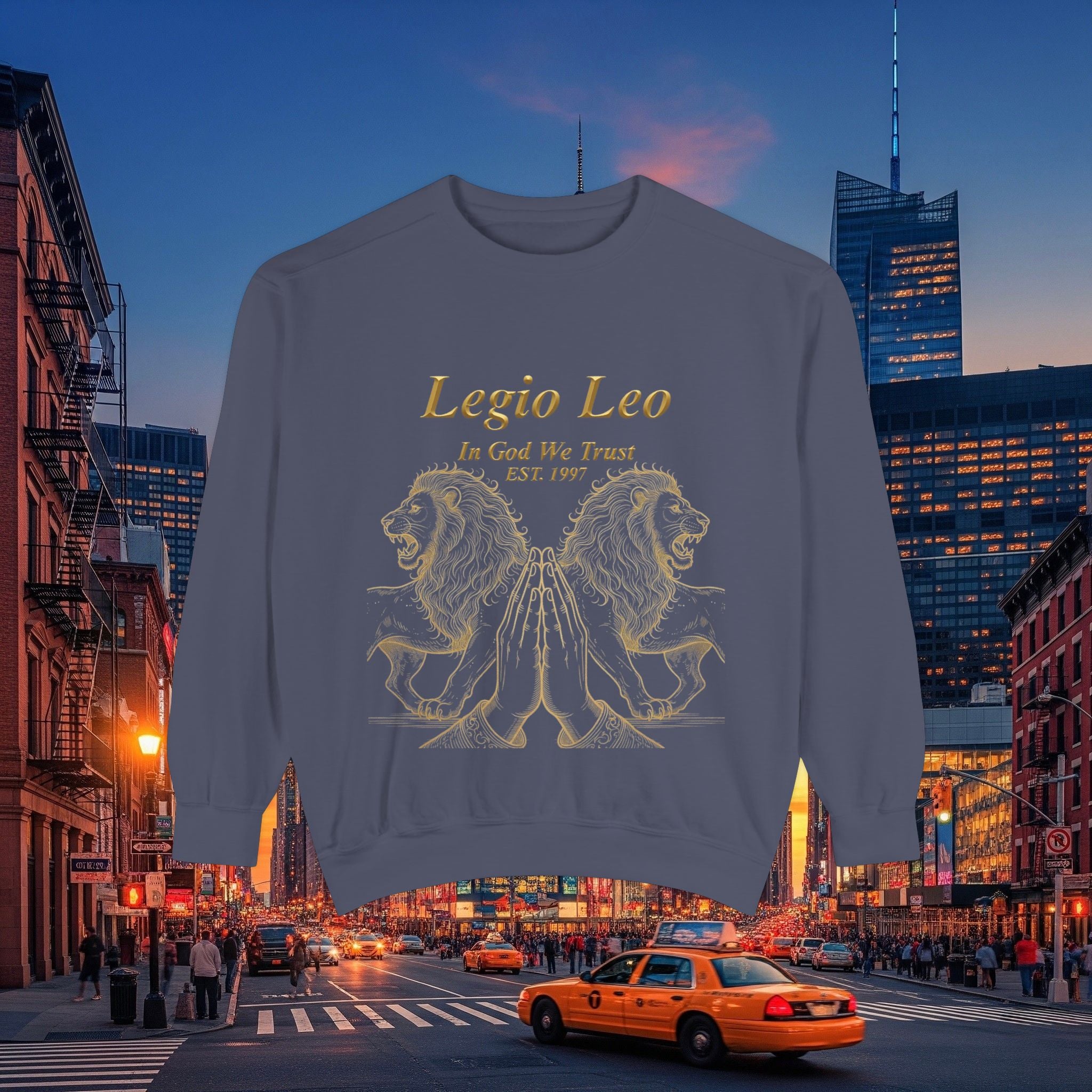 Legio Leo Sweatshirt – Minimal Gold Script Battle Ready Lions Crewneck