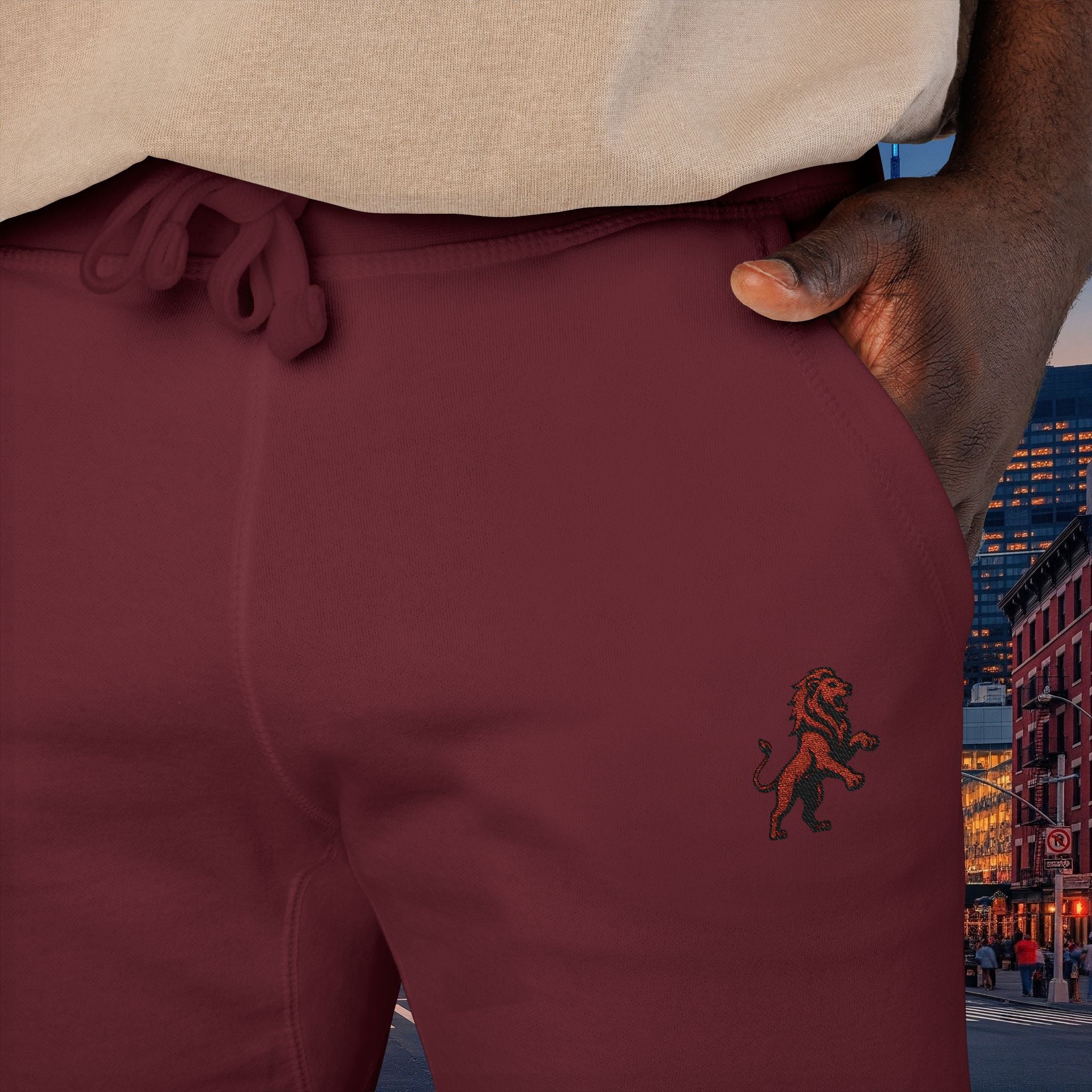 Embroidered Legio Leo Sweatpants — Classic Design Cozy Fleece Joggers