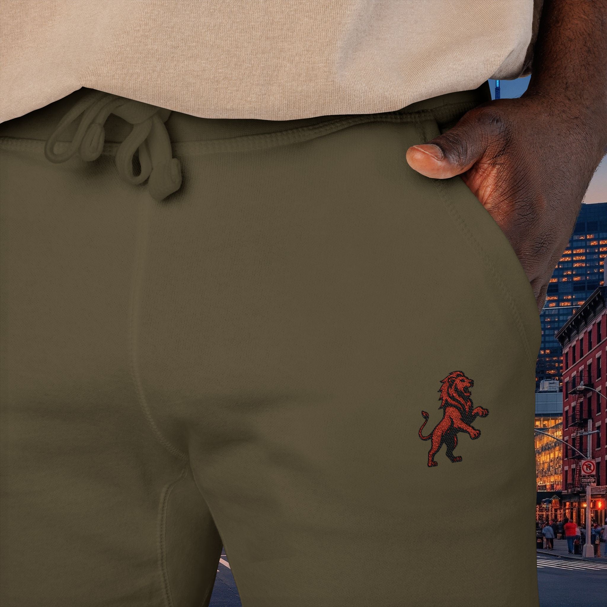 Embroidered Legio Leo Sweatpants — Classic Design Cozy Fleece Joggers
