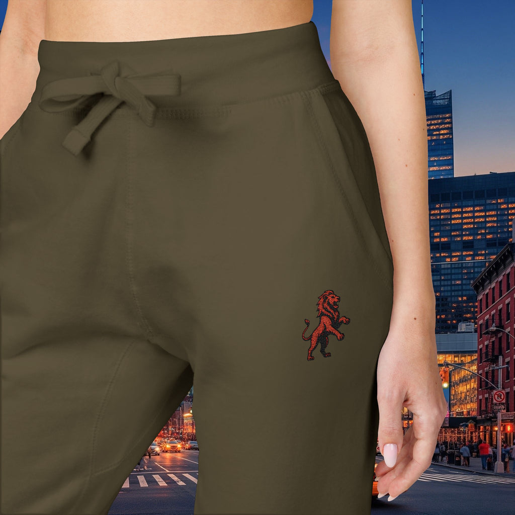 Embroidered Legio Leo Sweatpants — Classic Design Cozy Fleece Joggers