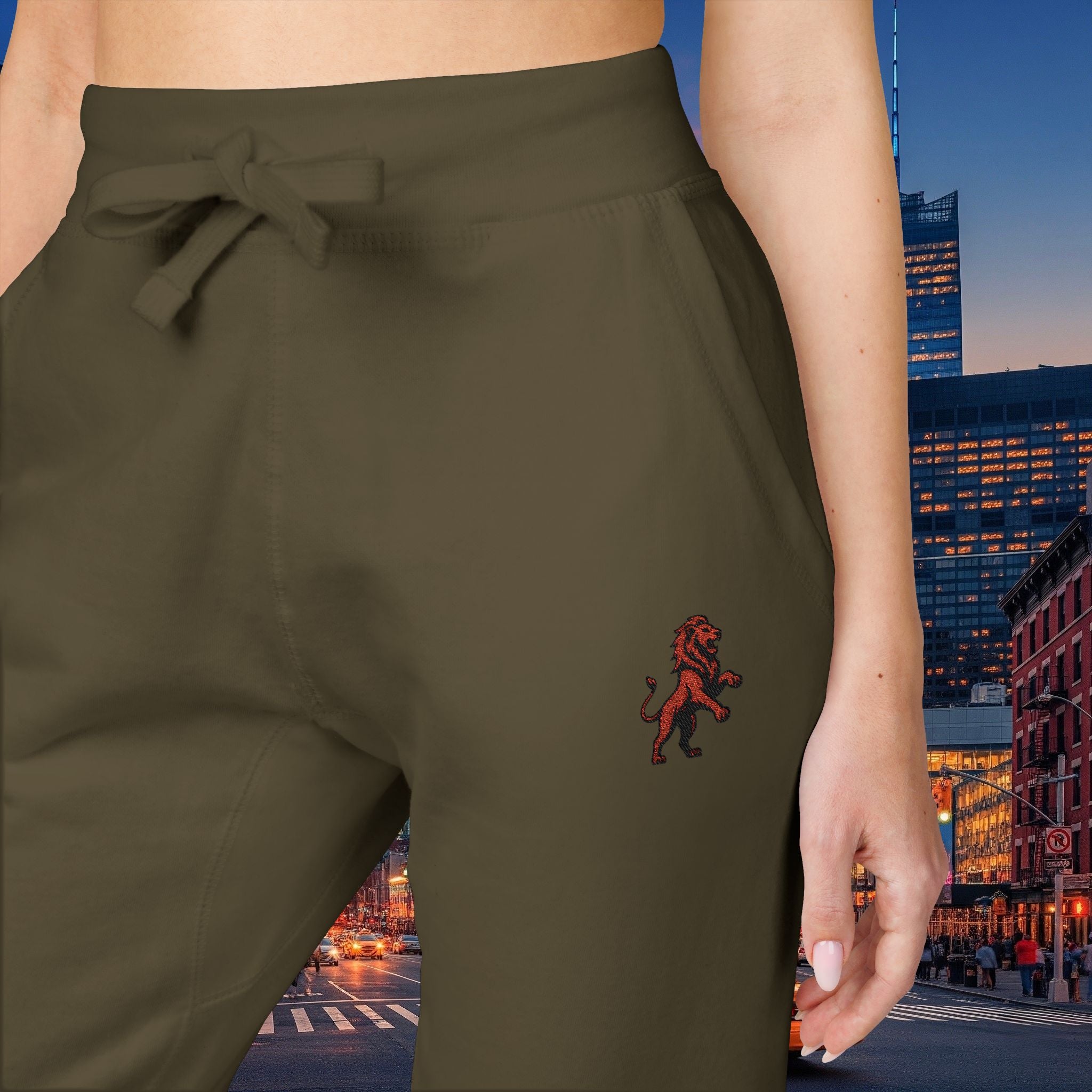 Embroidered Legio Leo Sweatpants — Classic Design Cozy Fleece Joggers