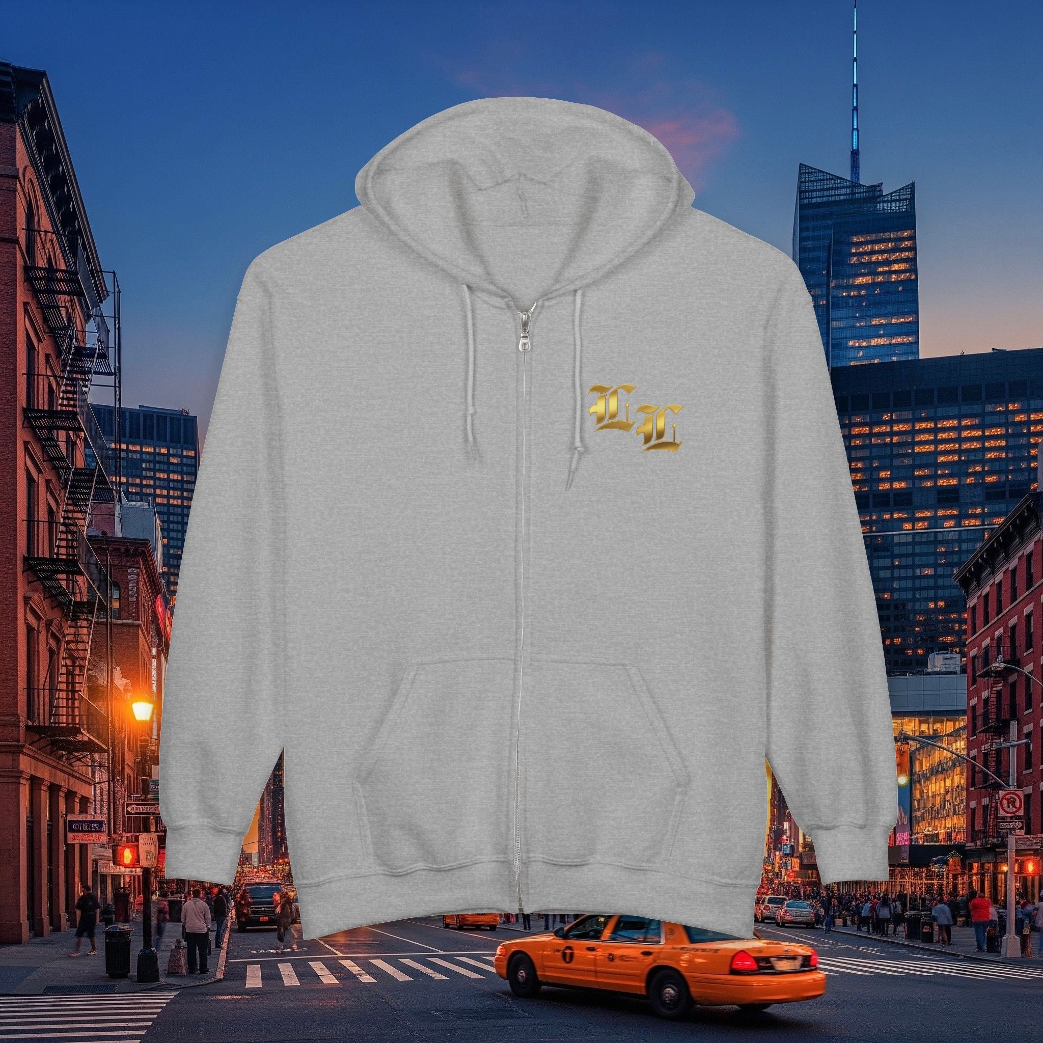 Legio Leo Zip Hoodie | Old English Font Golden L’s