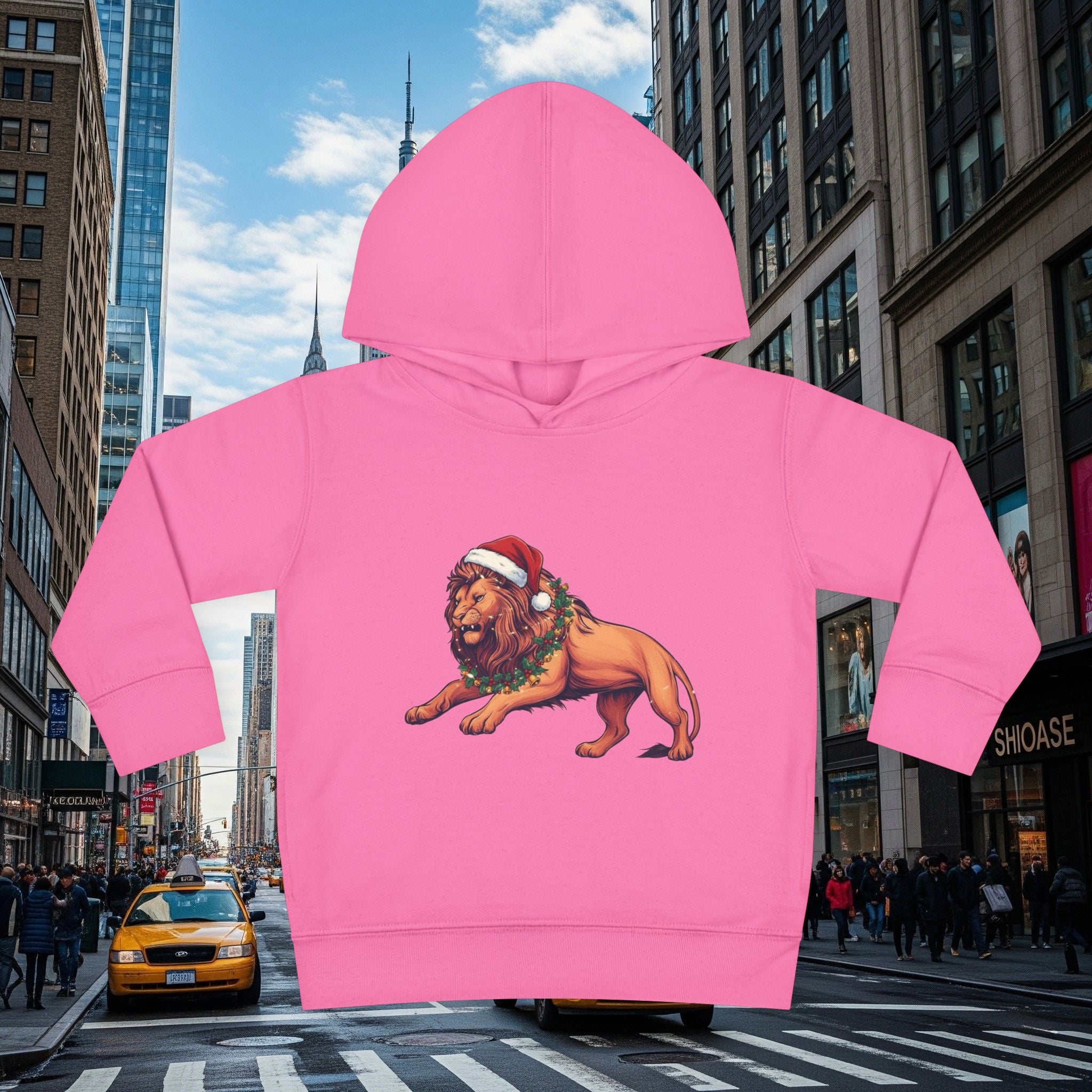 Christmas Legio Leo’s Toddler Pullover Fleece Hoodie (Grown Lion)