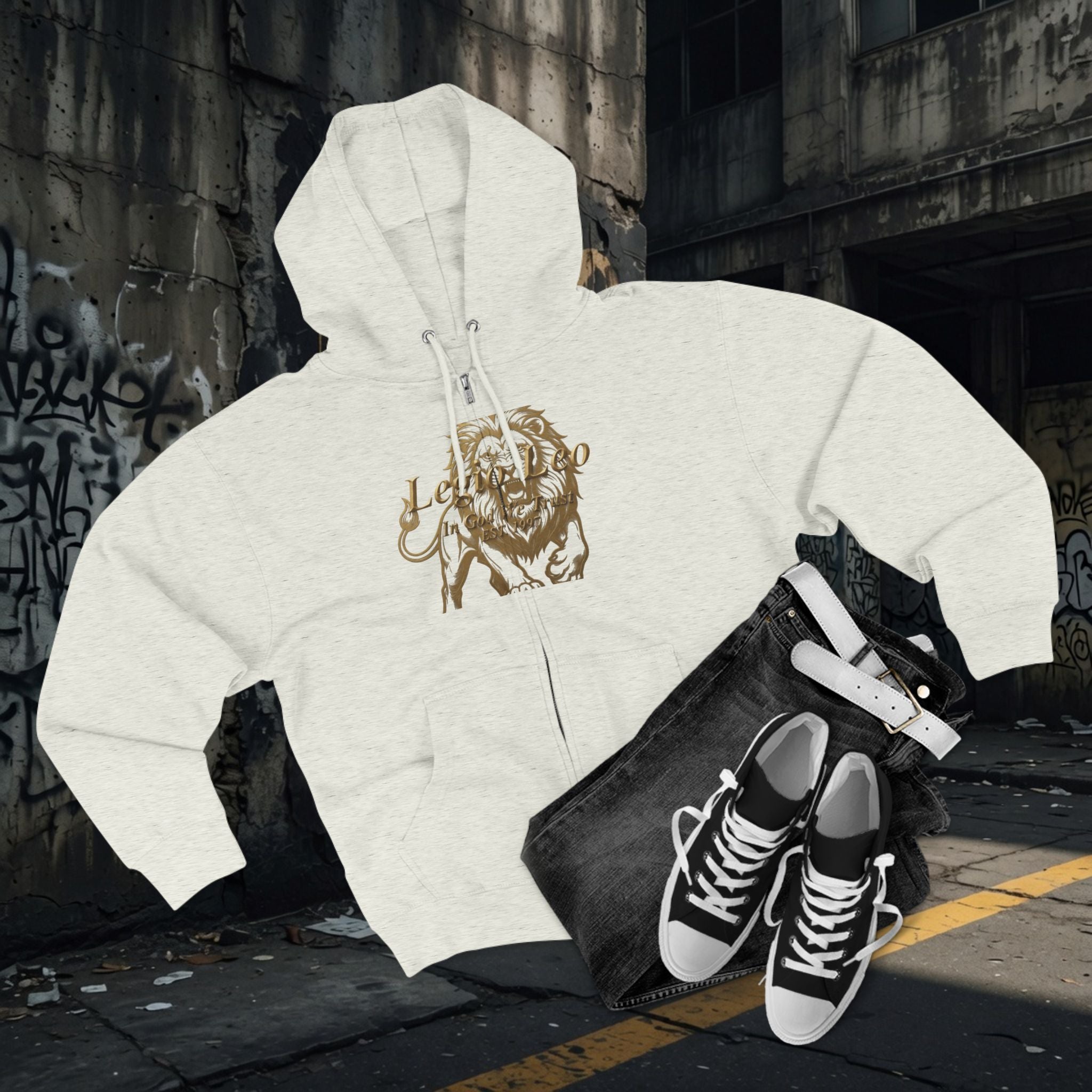 Legio Leo Warrior Zip Hoodie — "Fierce" Definition Streetwear