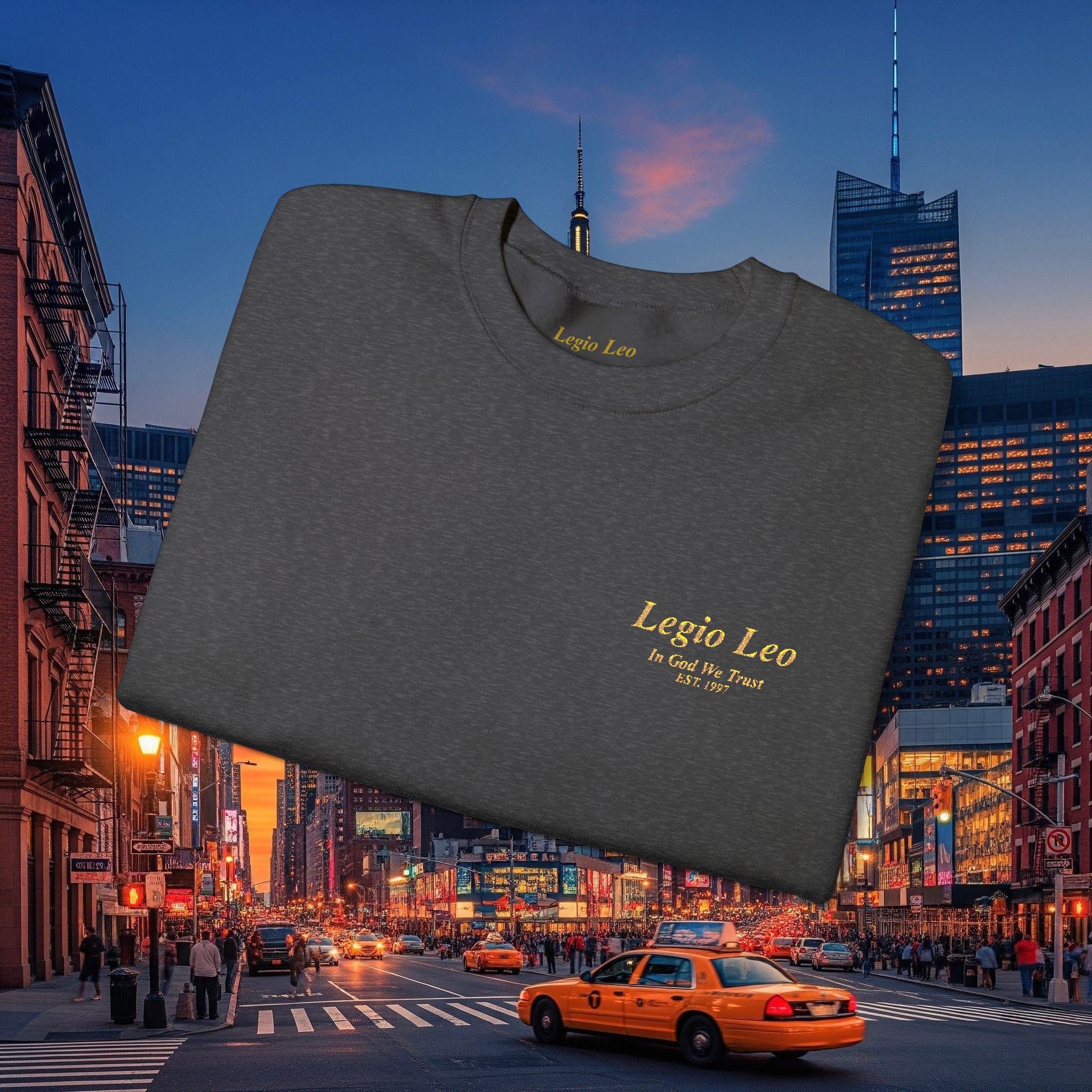 Legio Leo Crewneck Sweatshirt | In God We Trust Embroidery
