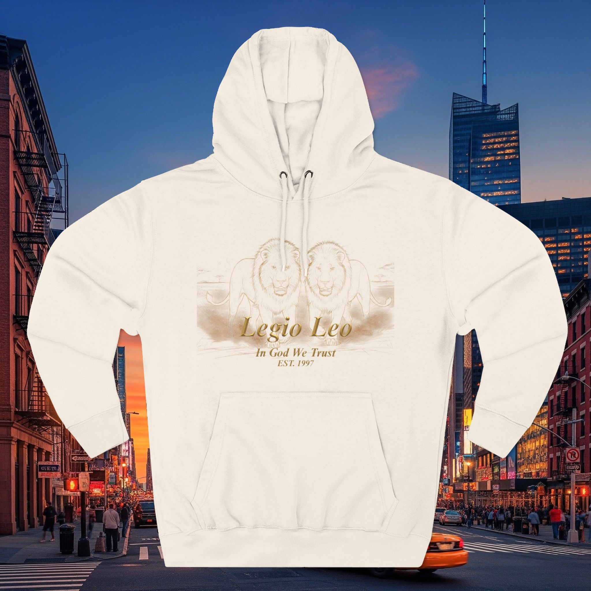 Legio Leo Fleece Hoodie – Minimal Gold Script Brothers 4 Life Pullover