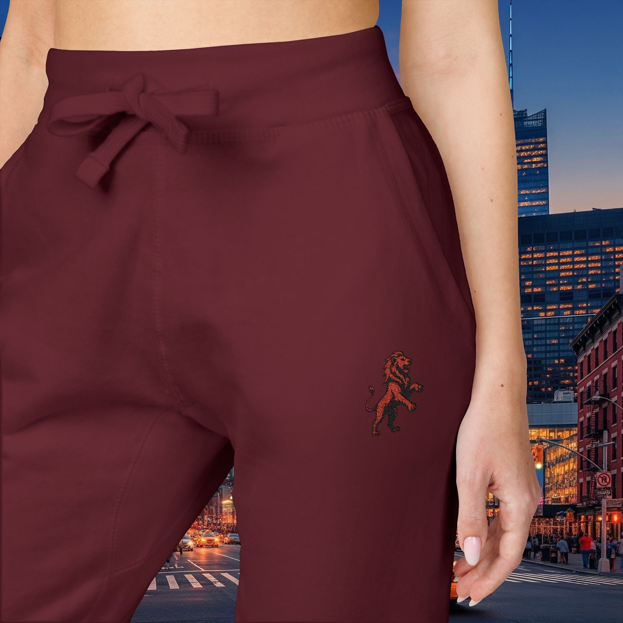 Embroidered Legio Leo Sweatpants — Classic Design Cozy Fleece Joggers