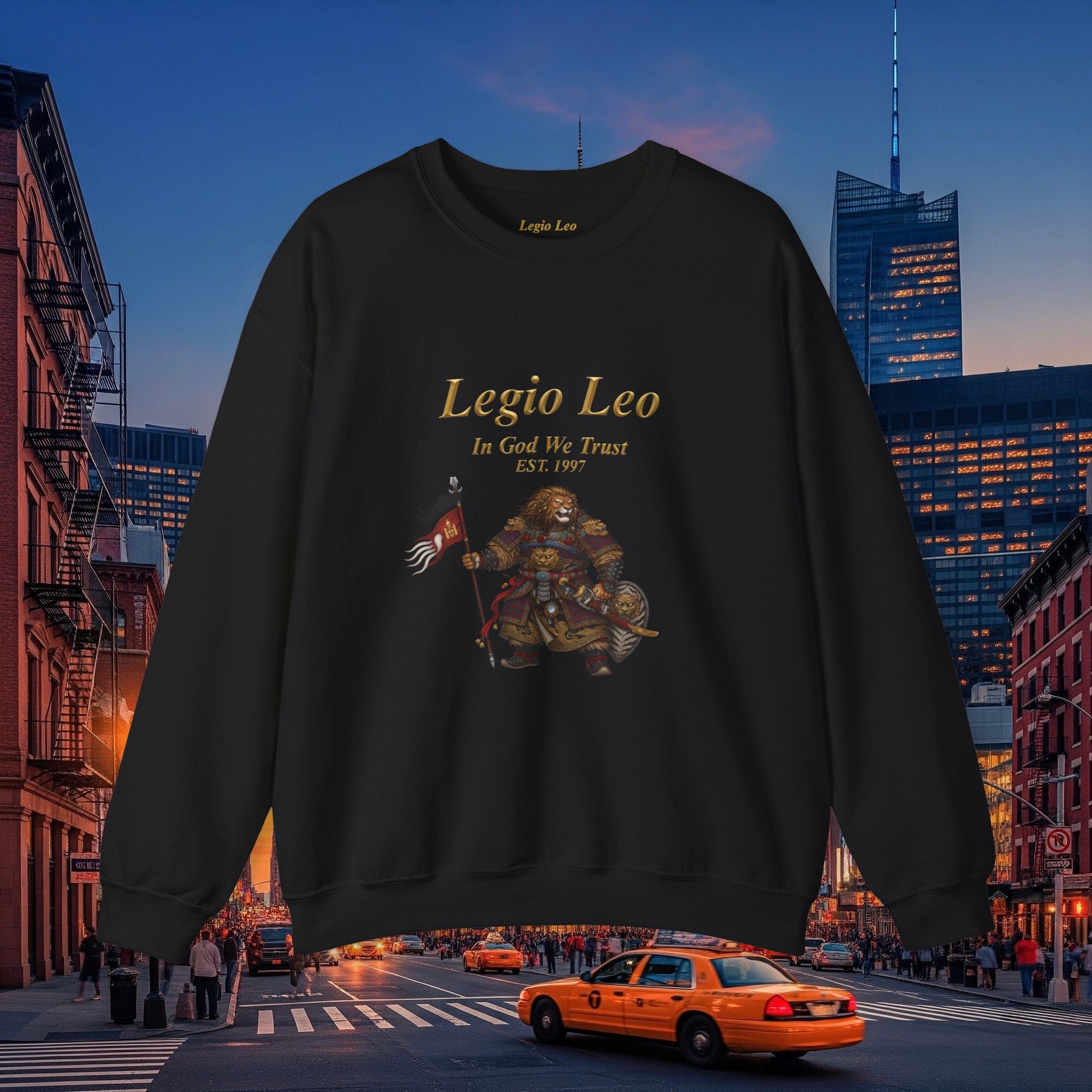 Legio Leo Cozy Crewneck Sweatshirt | Mongol Warrior Design