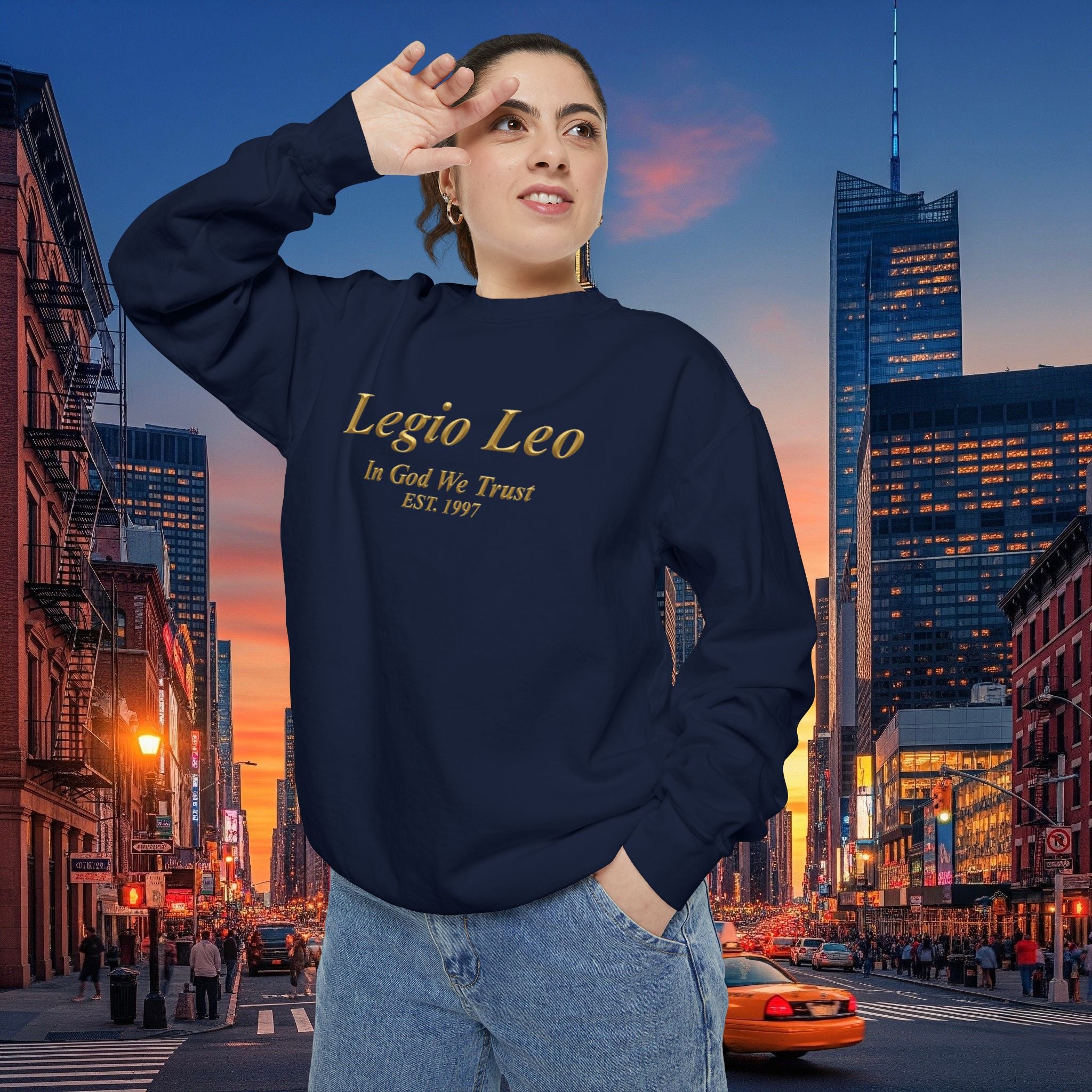 Legio Leo Sweatshirt – Minimal Gold Script Brothers 4 Life  Crewneck