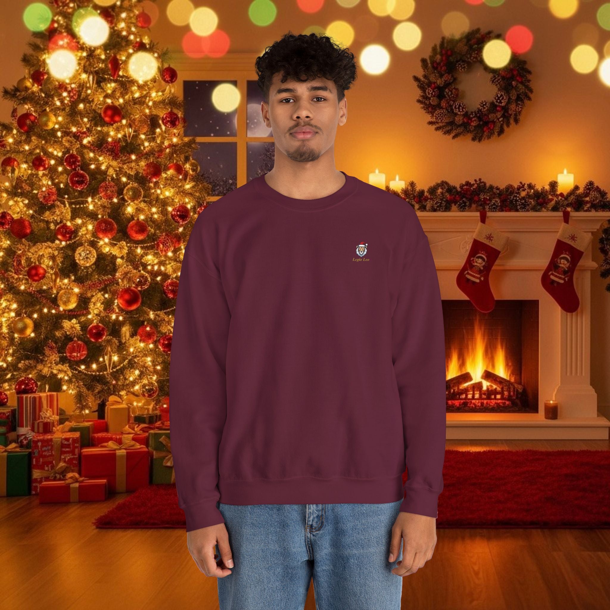 Christmas Holiday Legio Leo by DZ Royal Cozy Unisex Crewneck Sweatshirt for