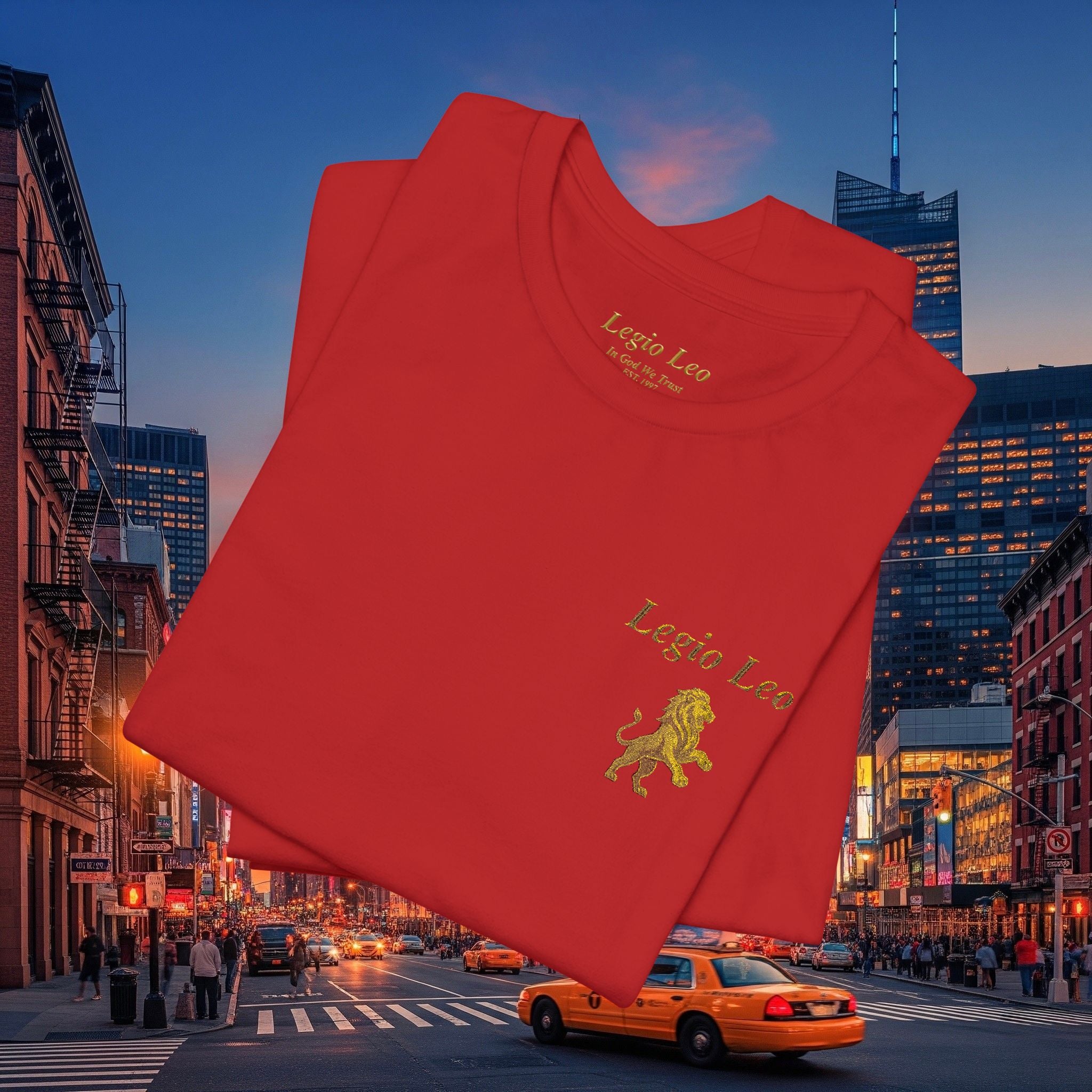 Legio Leo — Legio Leo & Golden Lion Embroidered Short Sleeve T-Shirt