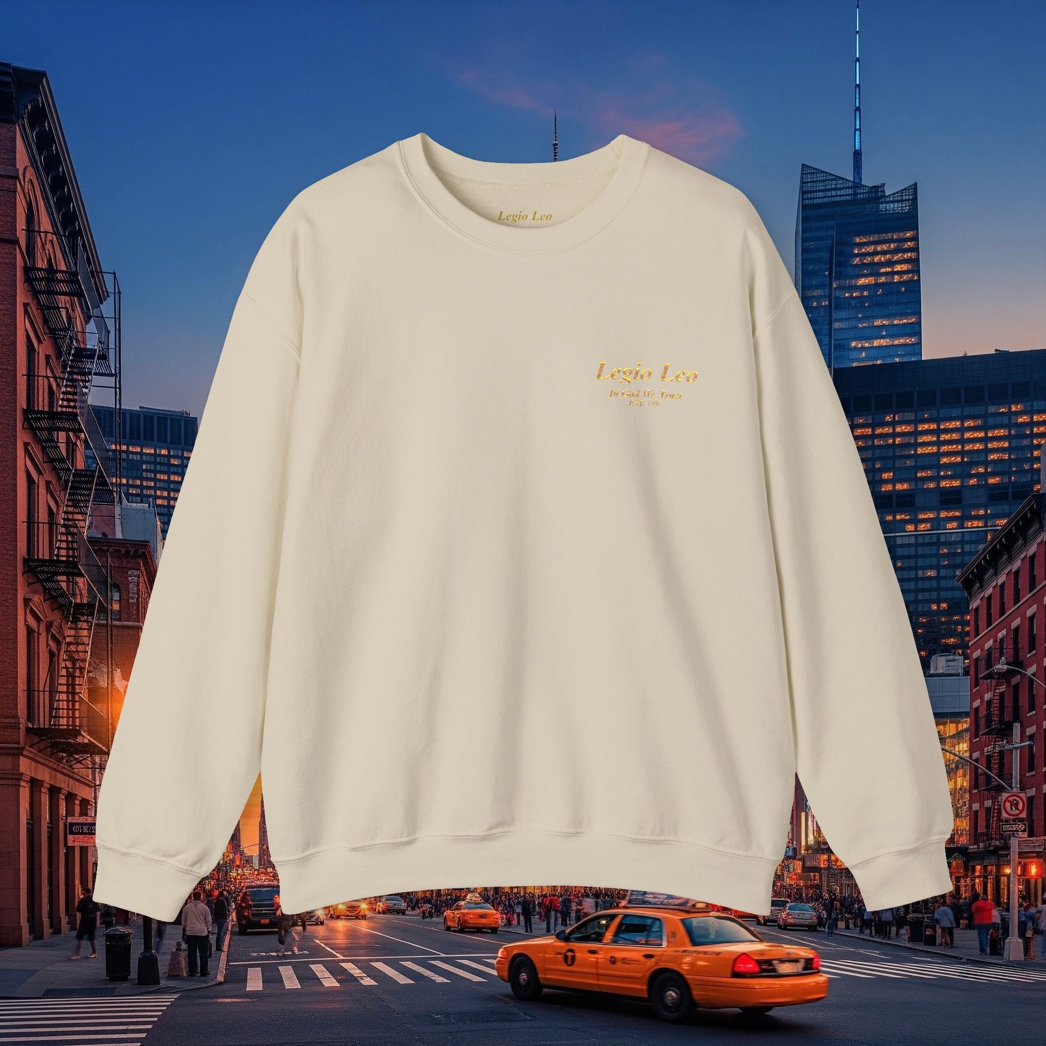 Legio Leo Crewneck Sweatshirt | In God We Trust Embroidery
