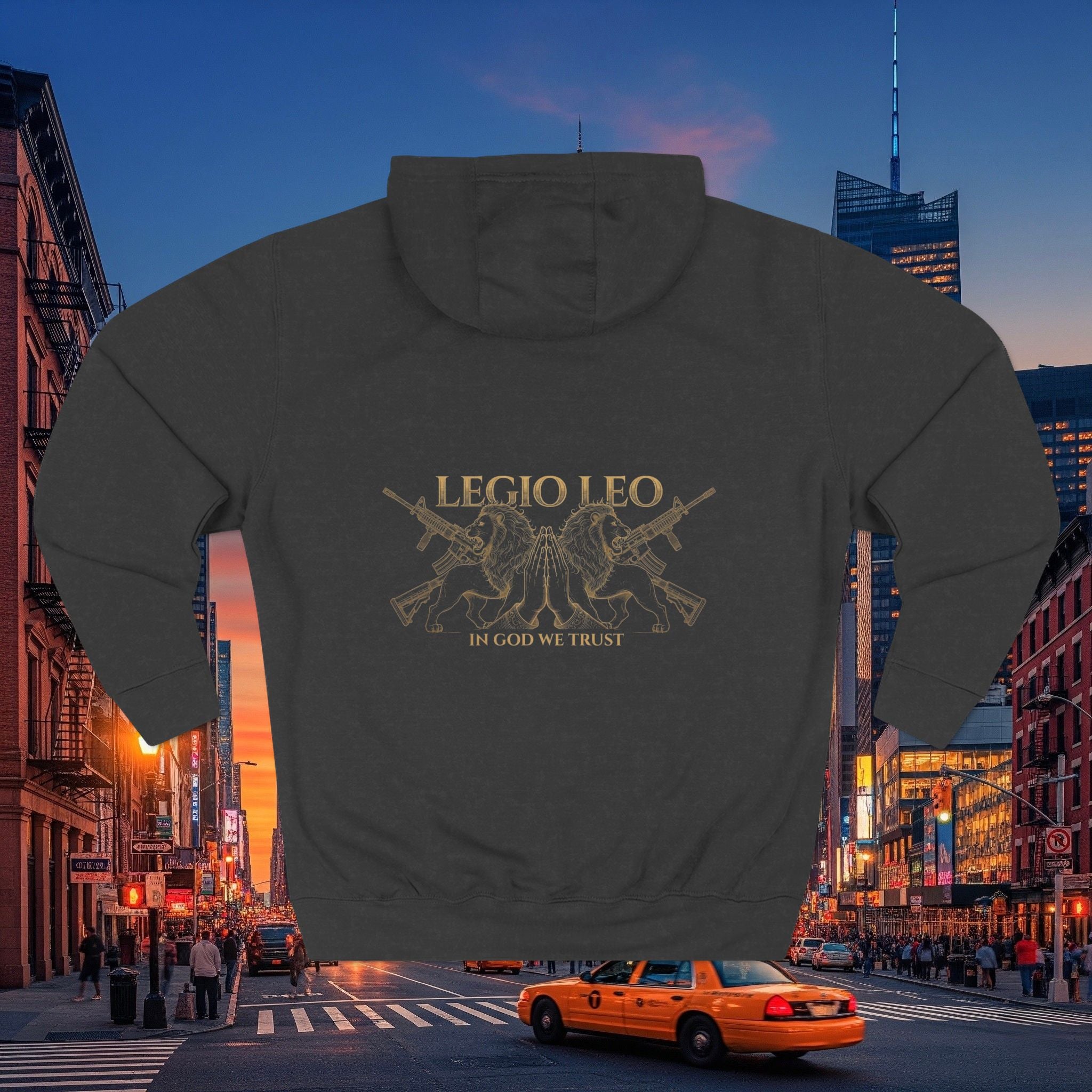 Legio Leo Fleece Hoodie – Minimal Gold Script Brothers 4 Life Pullover