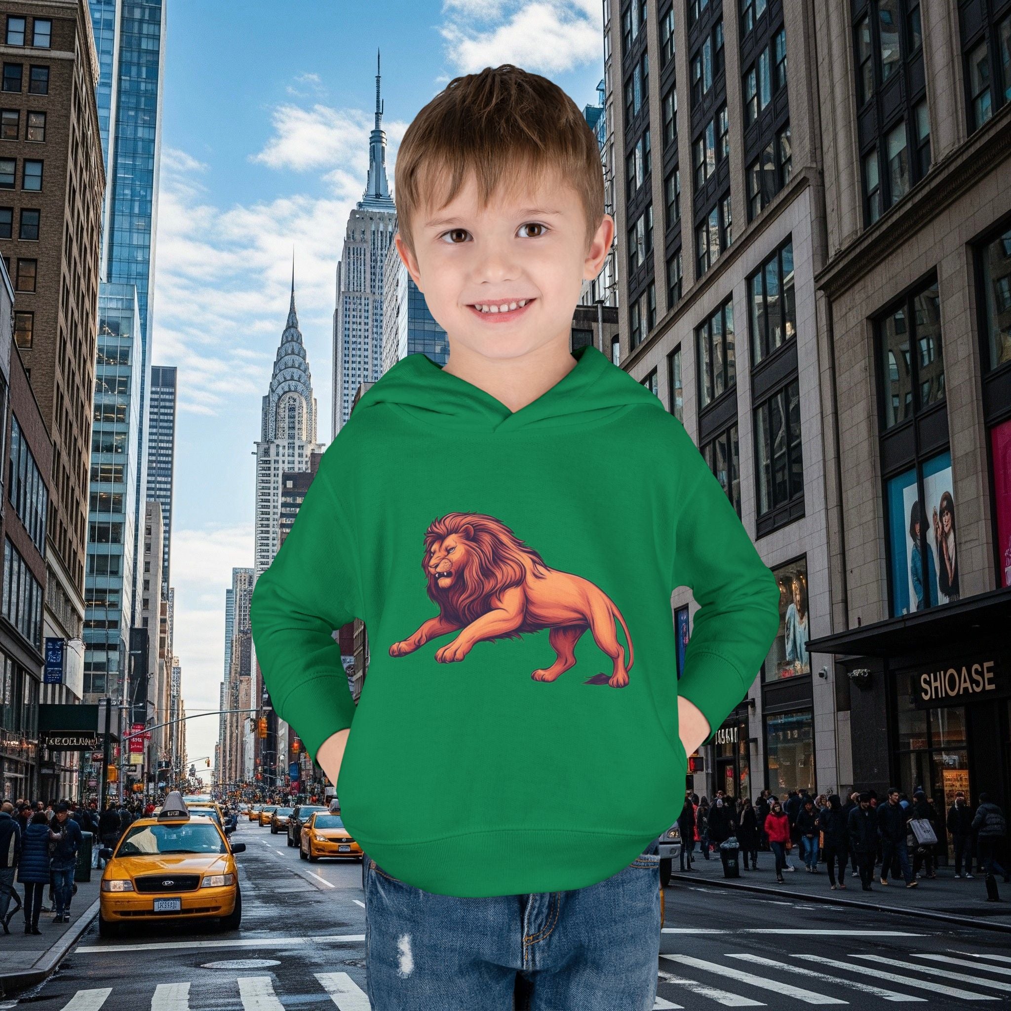 Legio Leo’s Toddler Pullover Fleece Hoodie (Grown Lion)