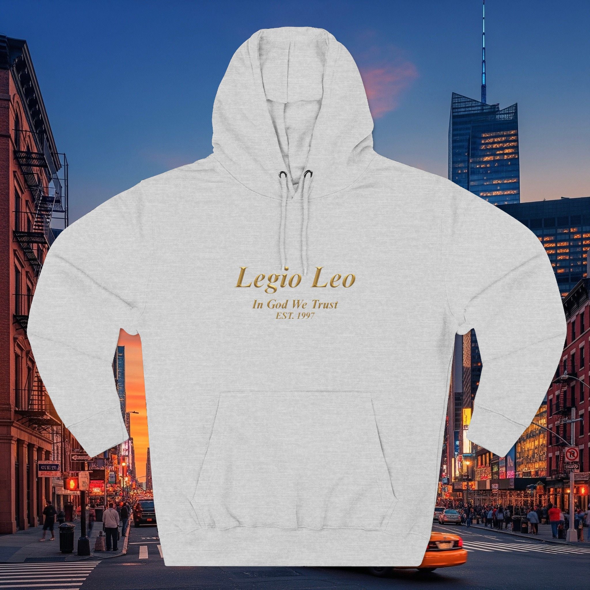 Legio Leo Fleece Hoodie – Minimal Gold Script Pullover