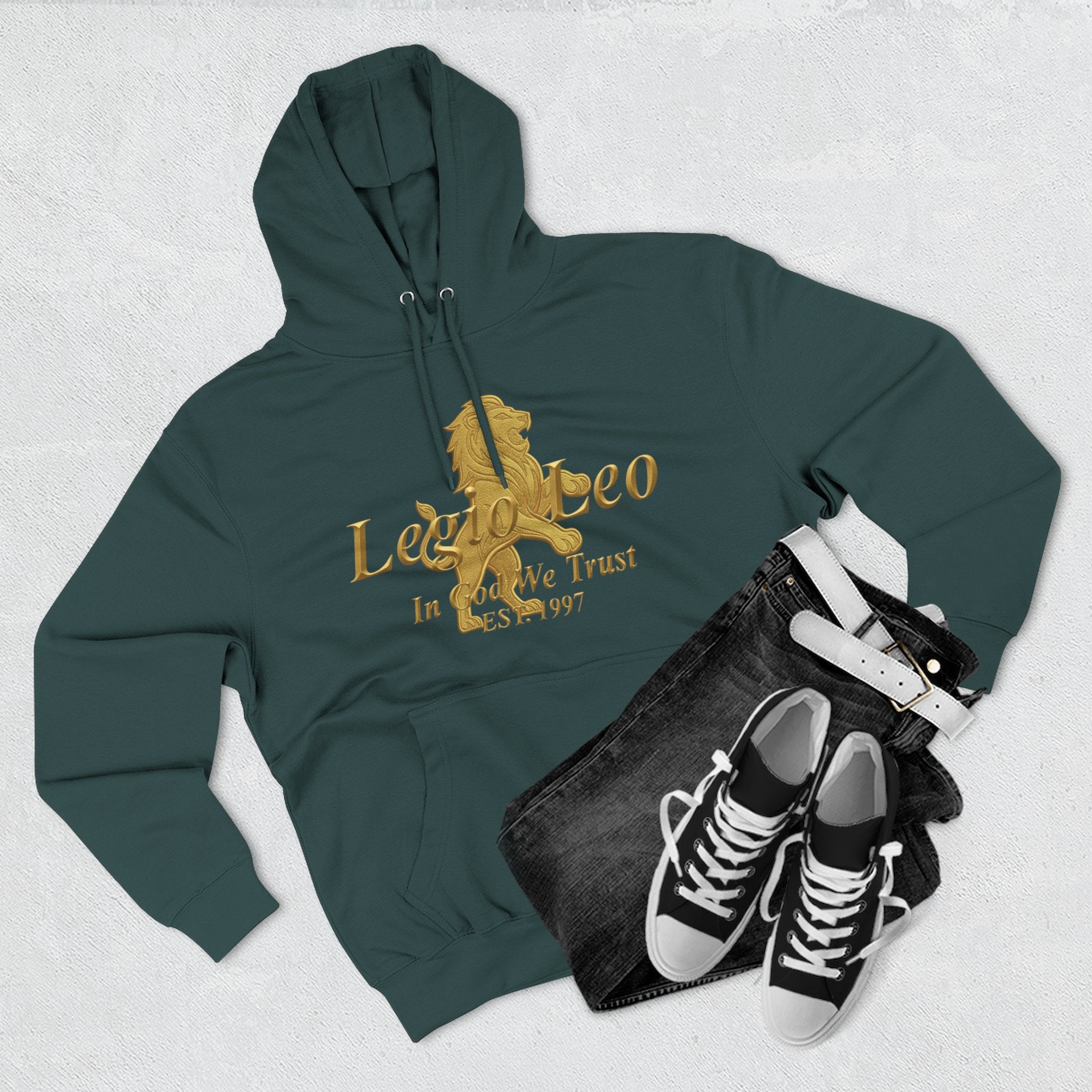 Legio Leo Golden Edition Fleece Hoodie – Minimal Gold Script Pullover