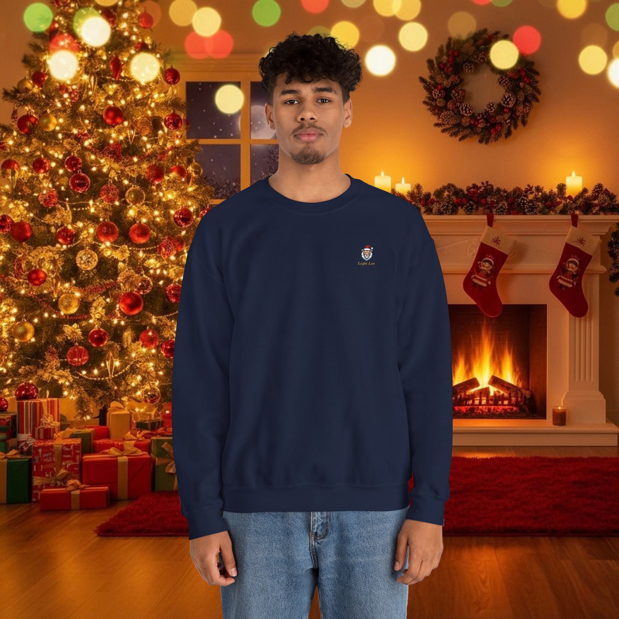Christmas Holiday Legio Leo by DZ Royal Cozy Unisex Crewneck Sweatshirt for