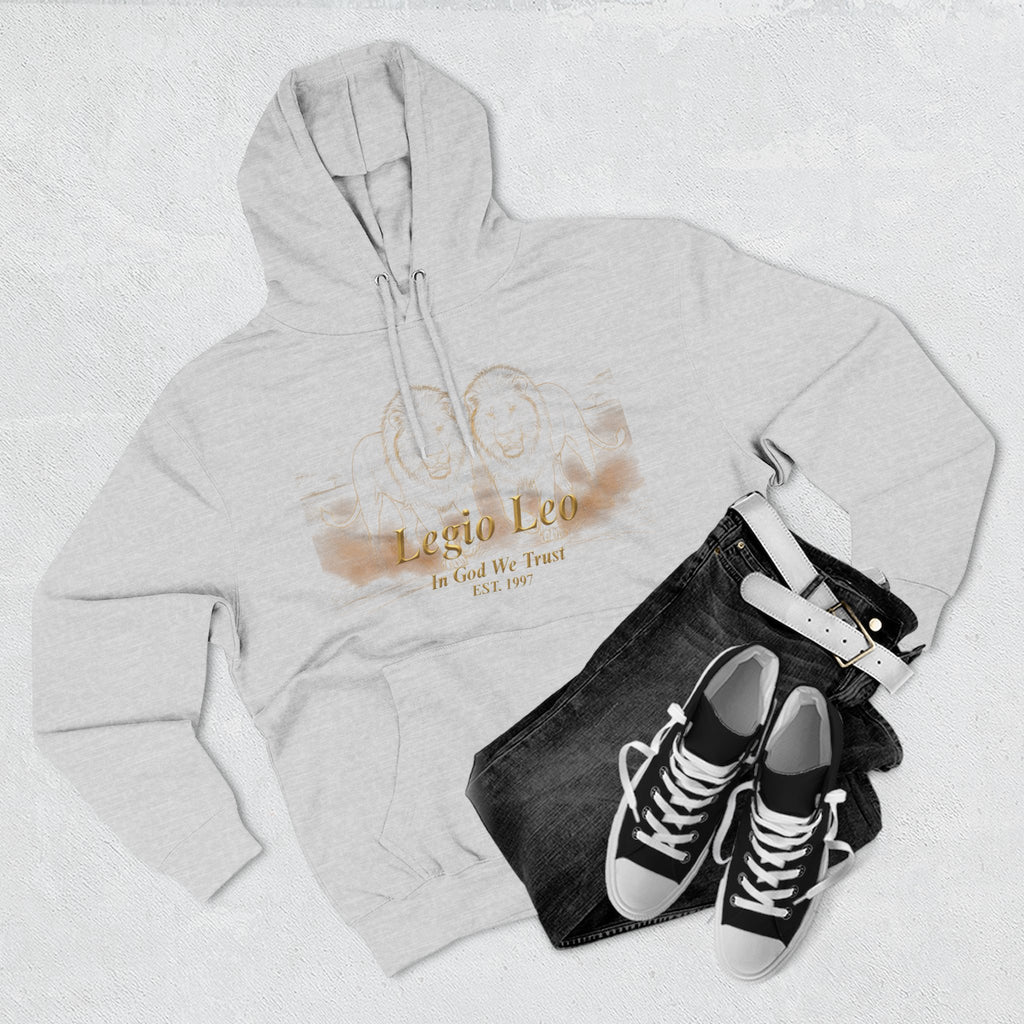 Legio Leo Fleece Hoodie – Minimal Gold Script Brothers 4 Life Pullover