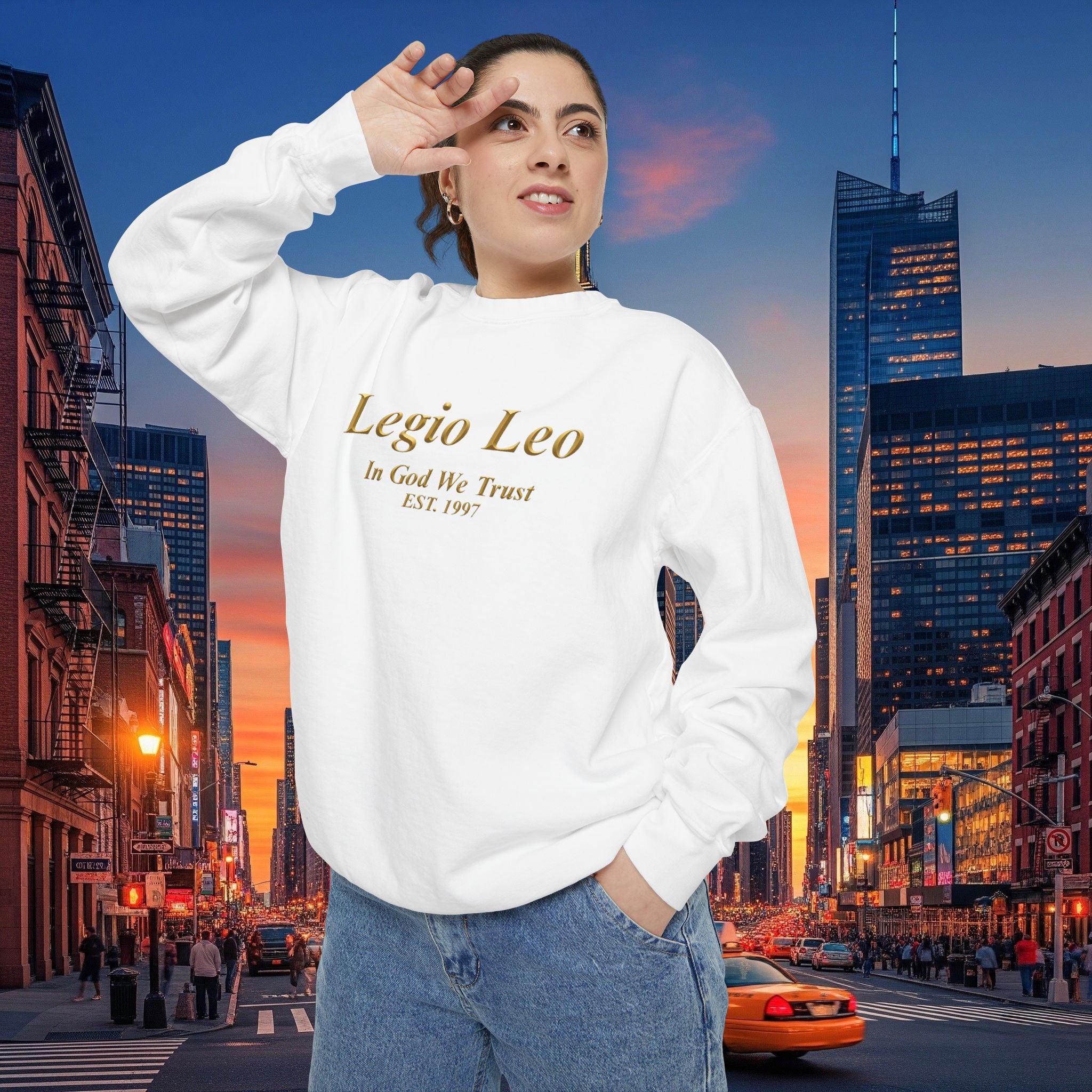 Legio Leo Sweatshirt – Minimal Gold Script Brothers 4 Life  Crewneck