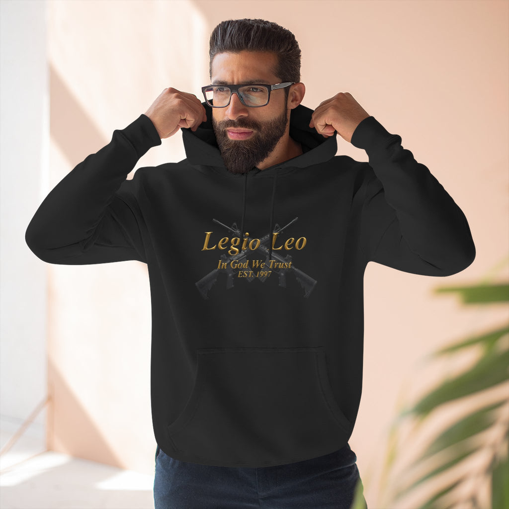 Legio Leo Warrior Fleece Hoodie – Minimal Gold Script Pullover